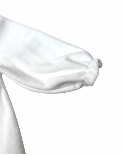 White Heart Velvet Footed Overall With Hat