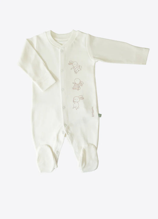 White Organic Cotton Rabbit Basic Overall