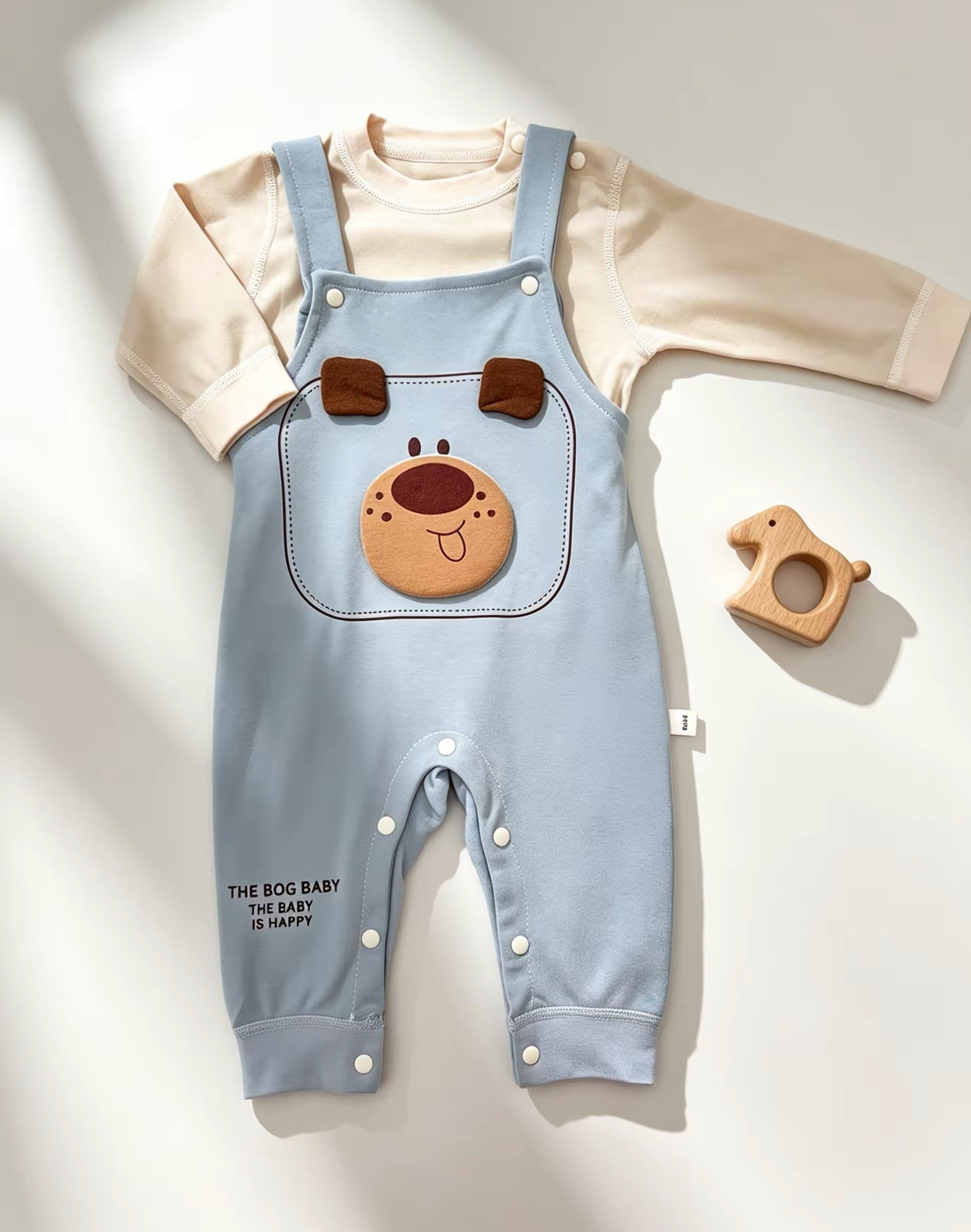 Blue Dog Salopette Cotton Overall 2 Pcs