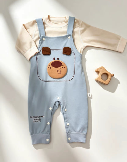 Blue Dog Salopette Cotton Overall 2 Pcs