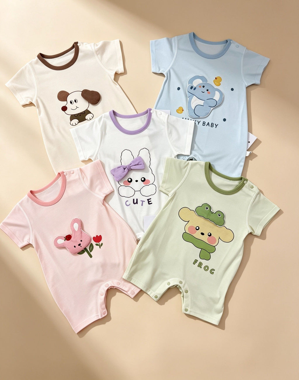 Beep Animals Silky Cotton Romper