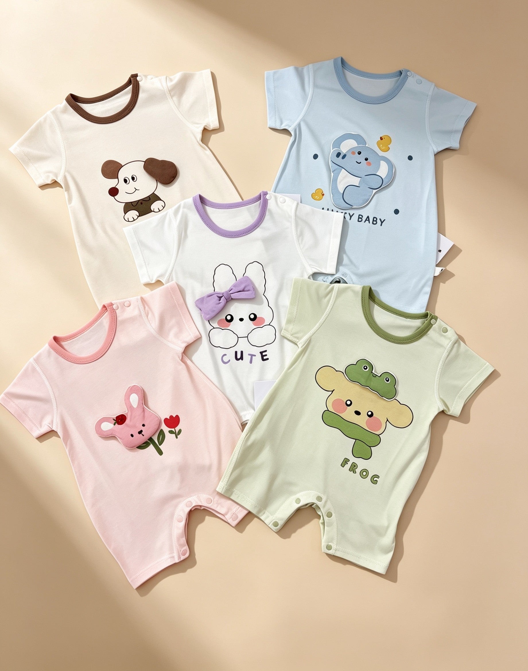 Beep Animals Silky Cotton Romper