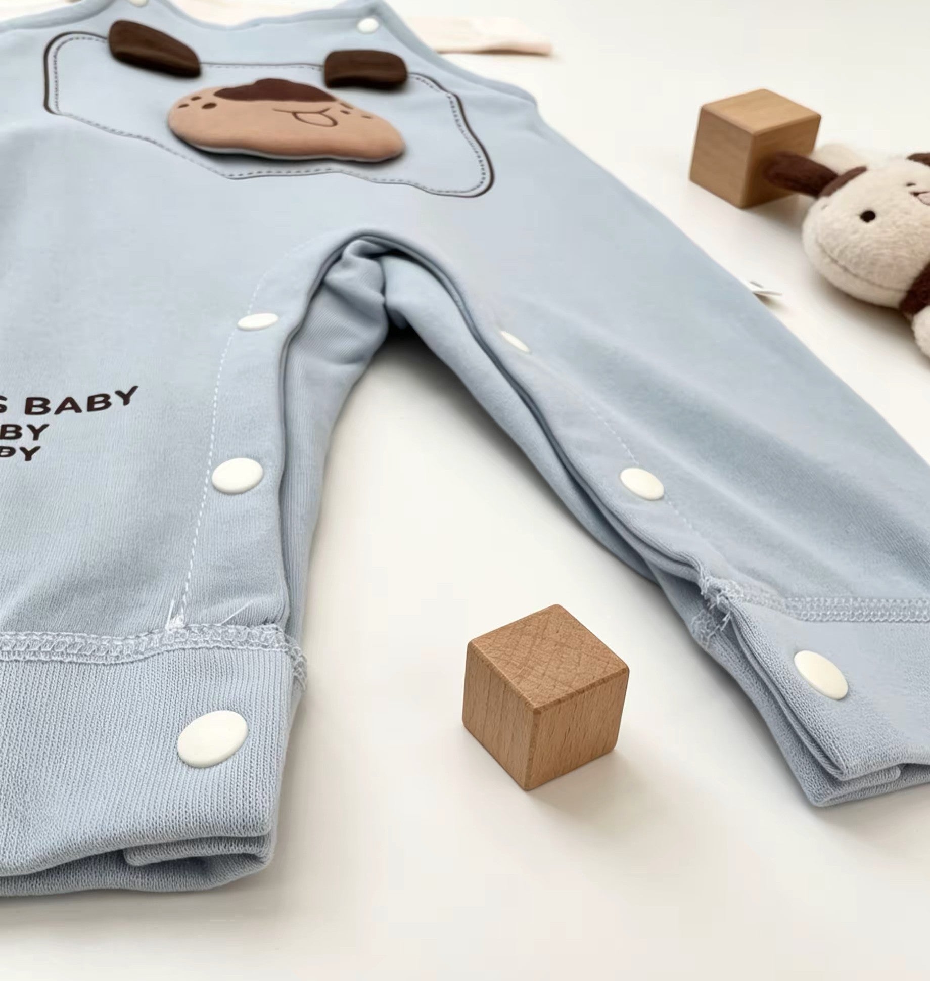Blue Dog Salopette Cotton Overall 2 Pcs