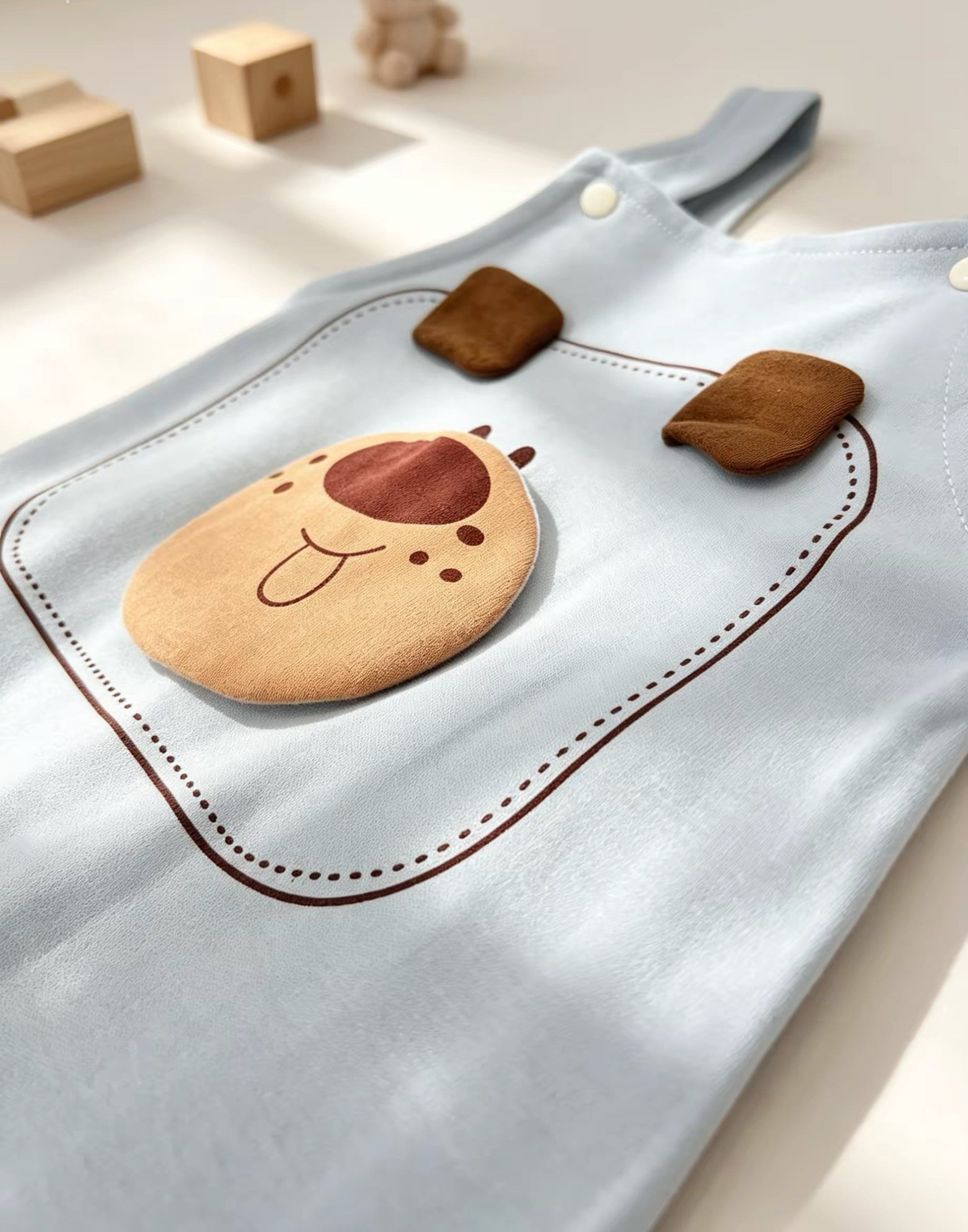 Blue Dog Salopette Cotton Overall 2 Pcs