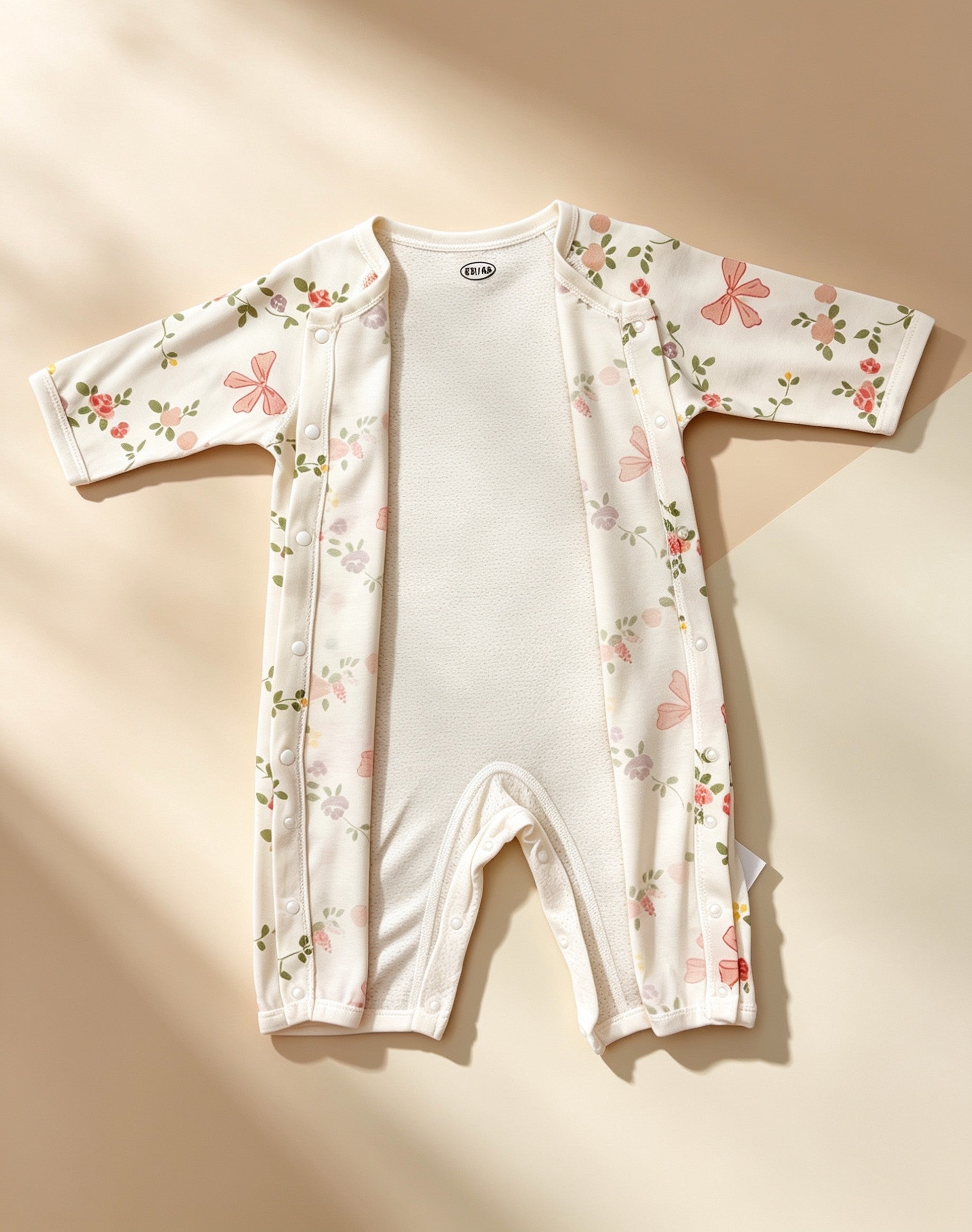 White Floral Cotton Overall