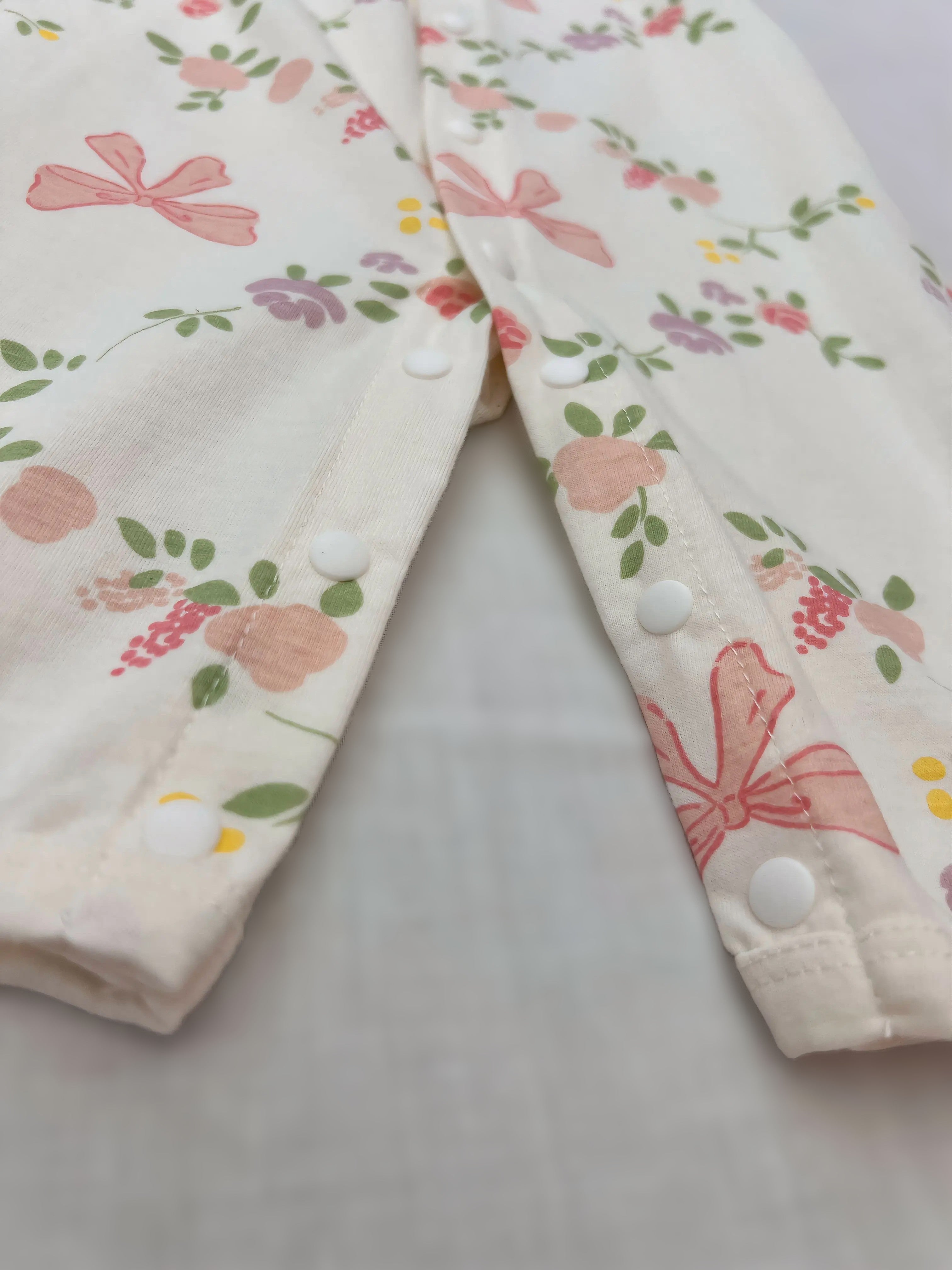 White Floral Cotton Overall