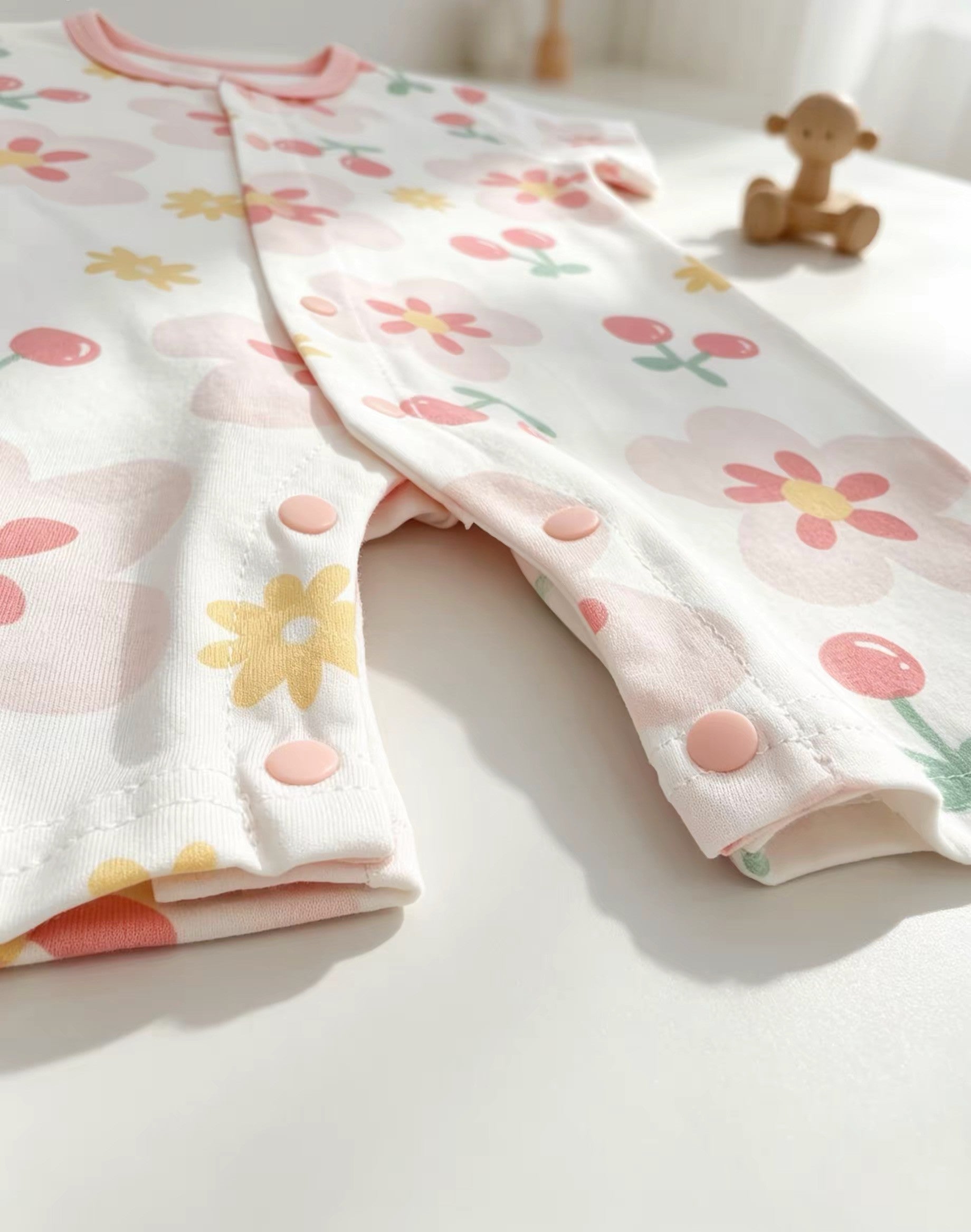Flowers White Silky Cotton Romper
