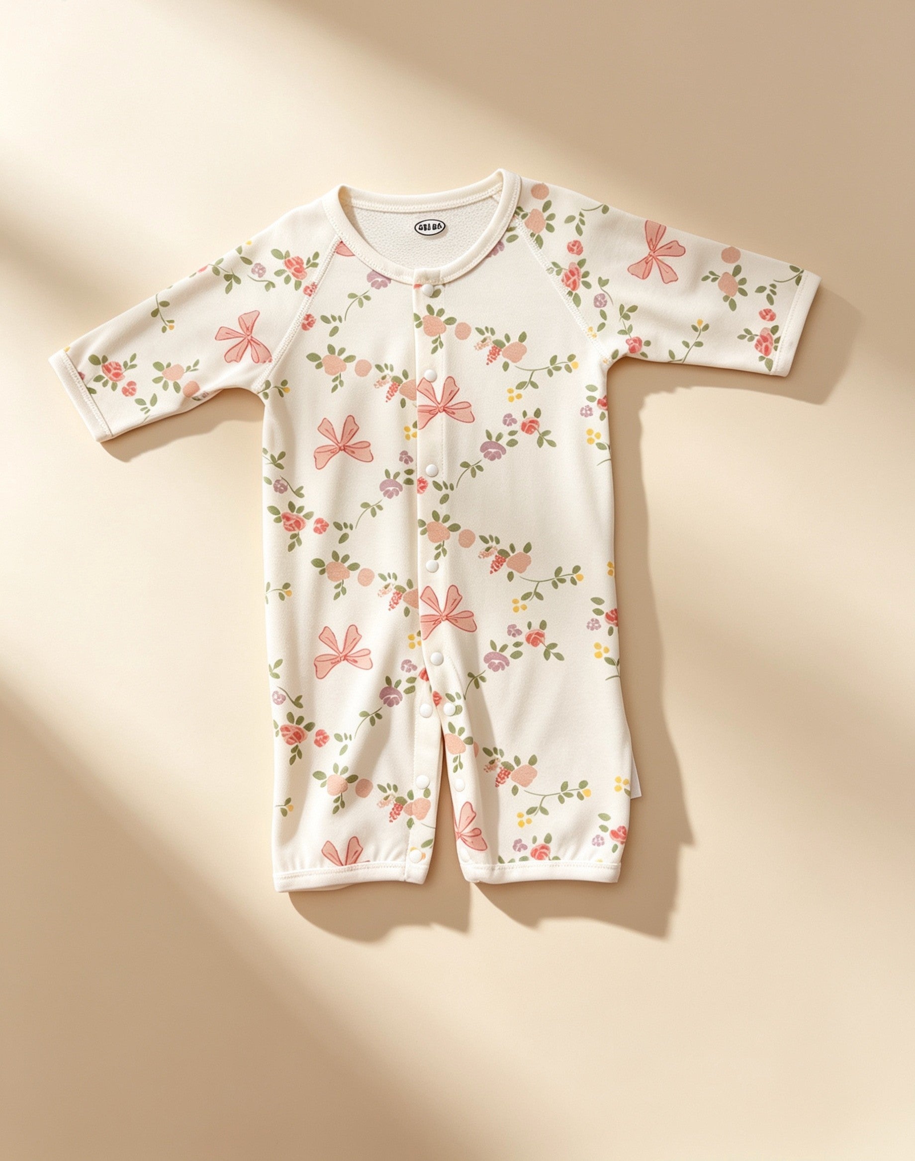 White Floral Cotton Overall