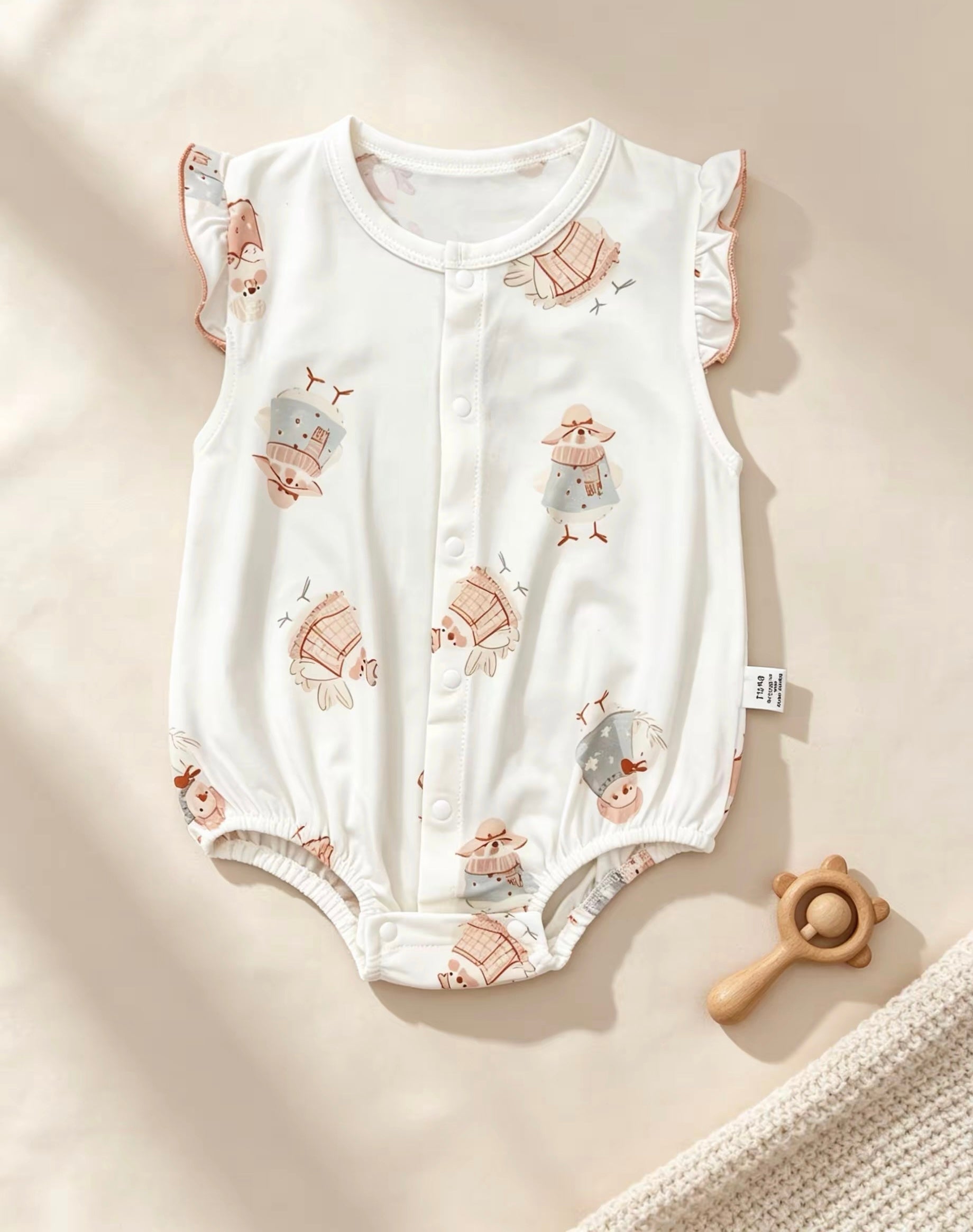 White Floral Silky Cotton Romper