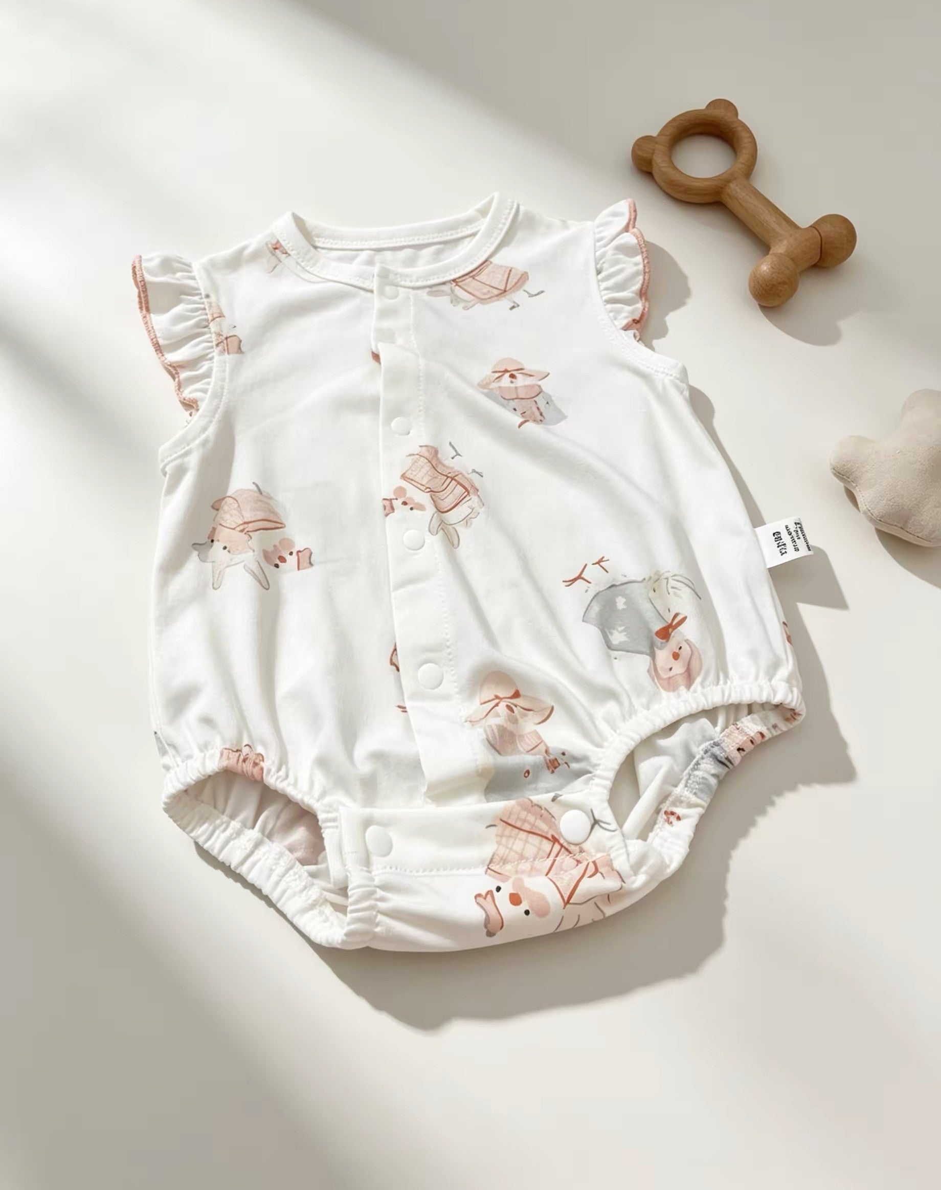 White Floral Silky Cotton Romper