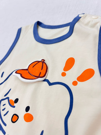Animals Sleeveless Silky Cotton Romper