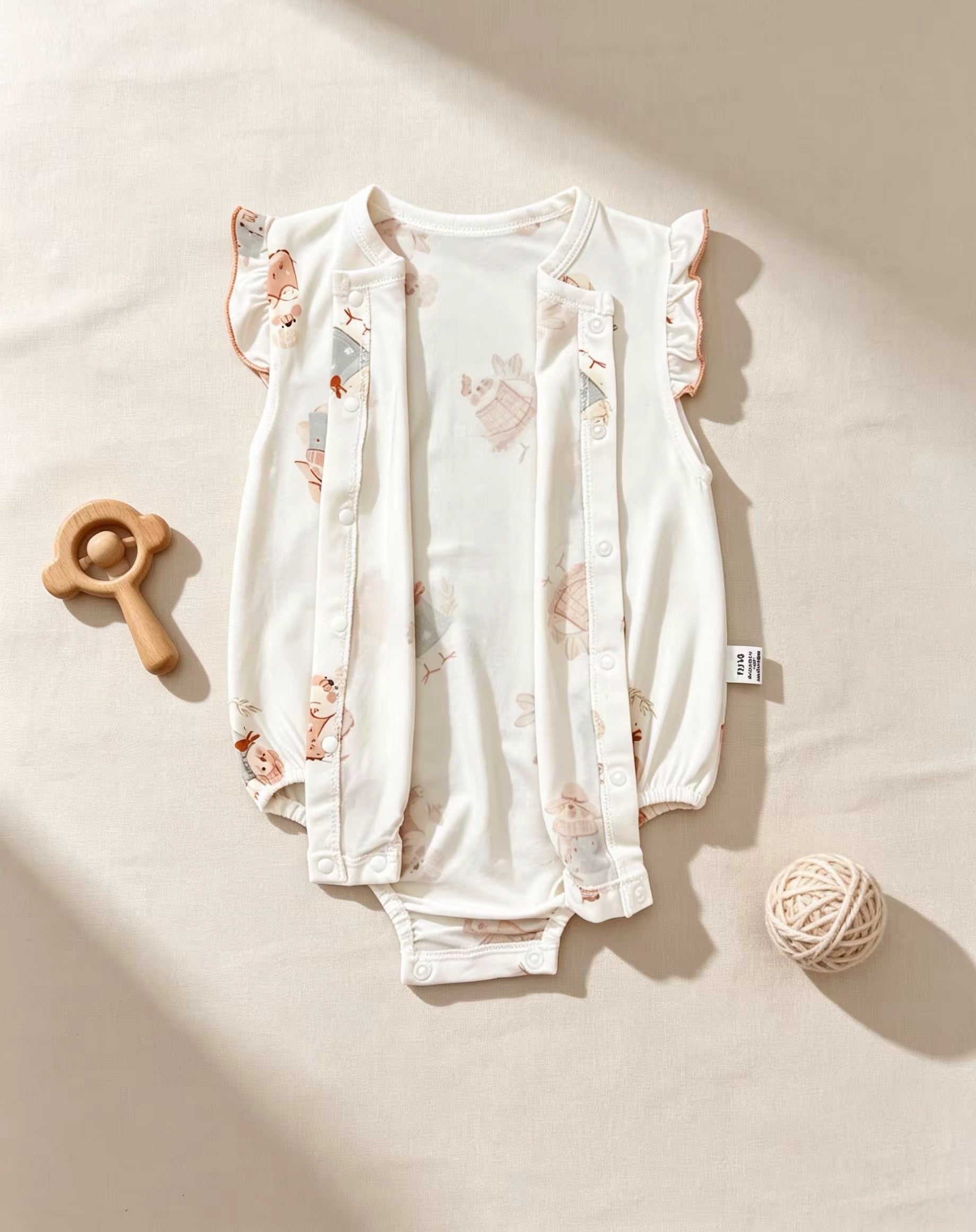 White Floral Silky Cotton Romper