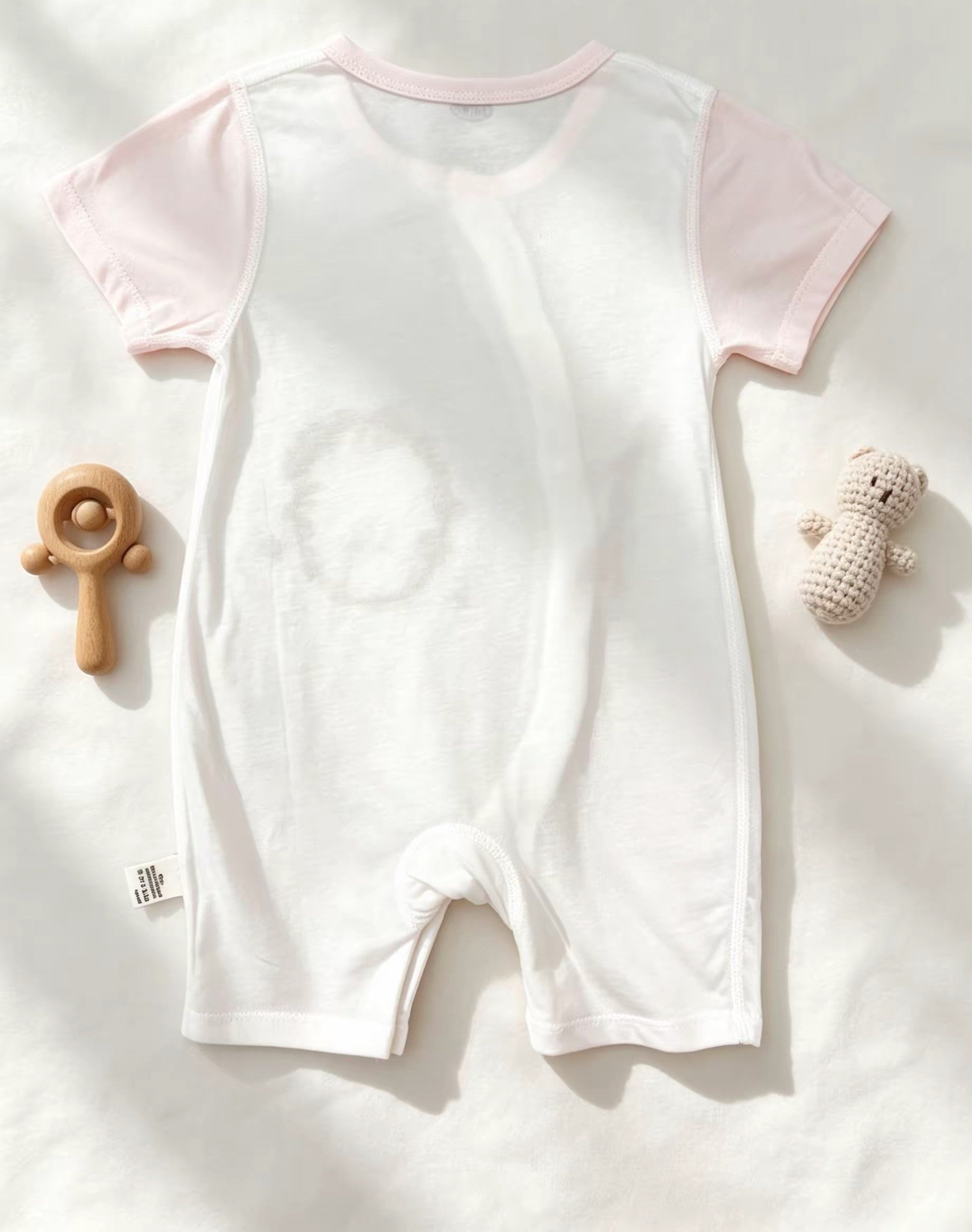Flower White & Pink Silky Cotton Romper