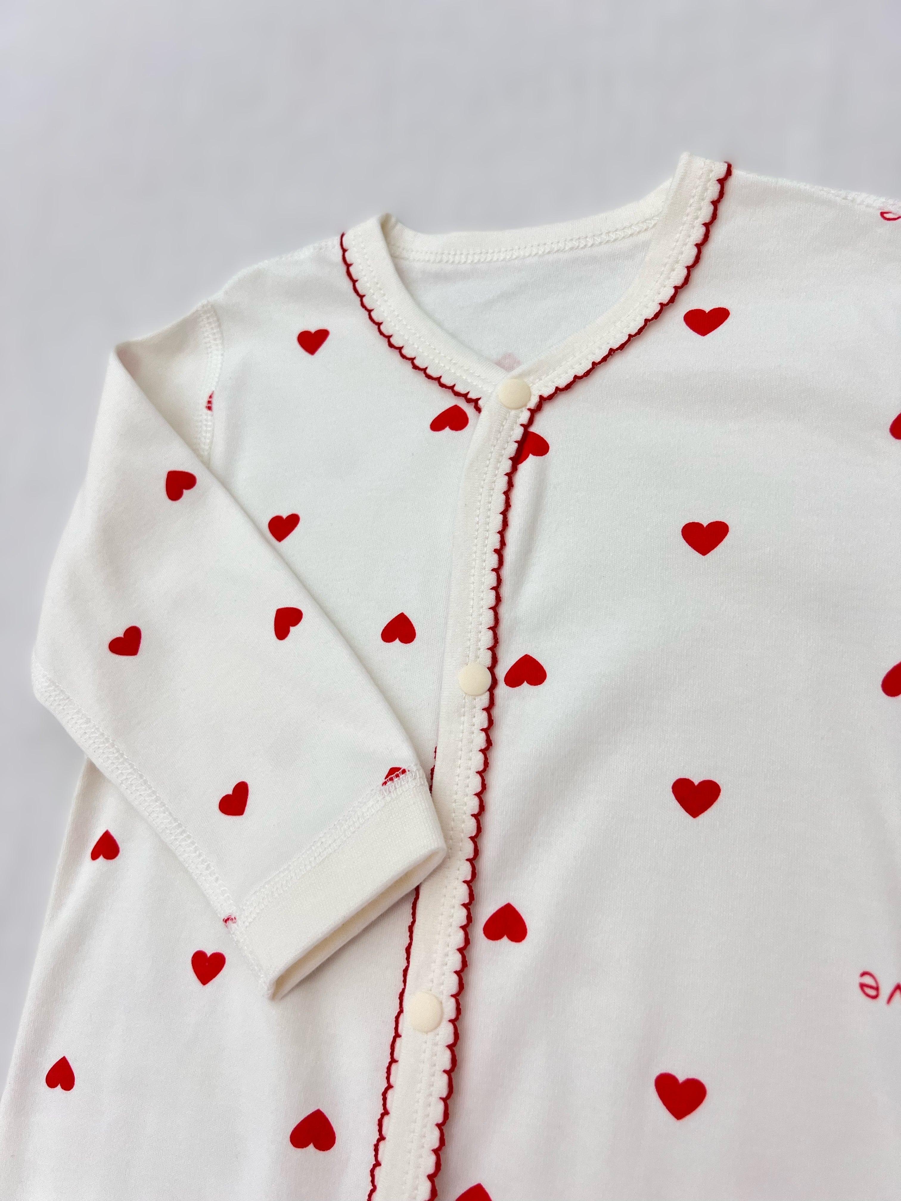Red Hearts Cotton Overall