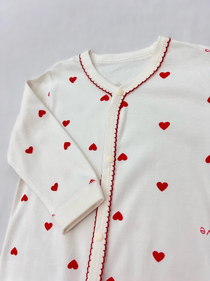Red Hearts Cotton Overall