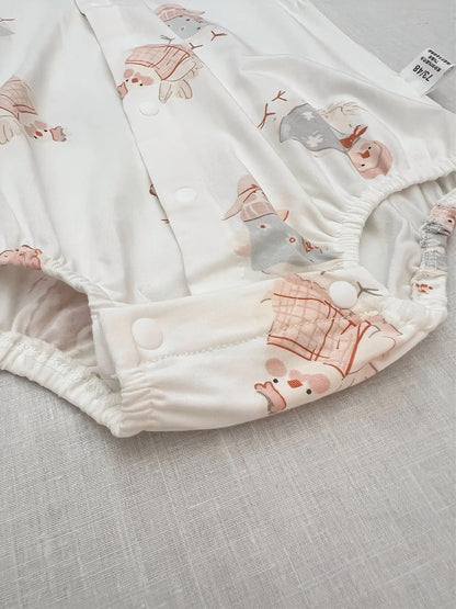 White Floral Silky Cotton Romper