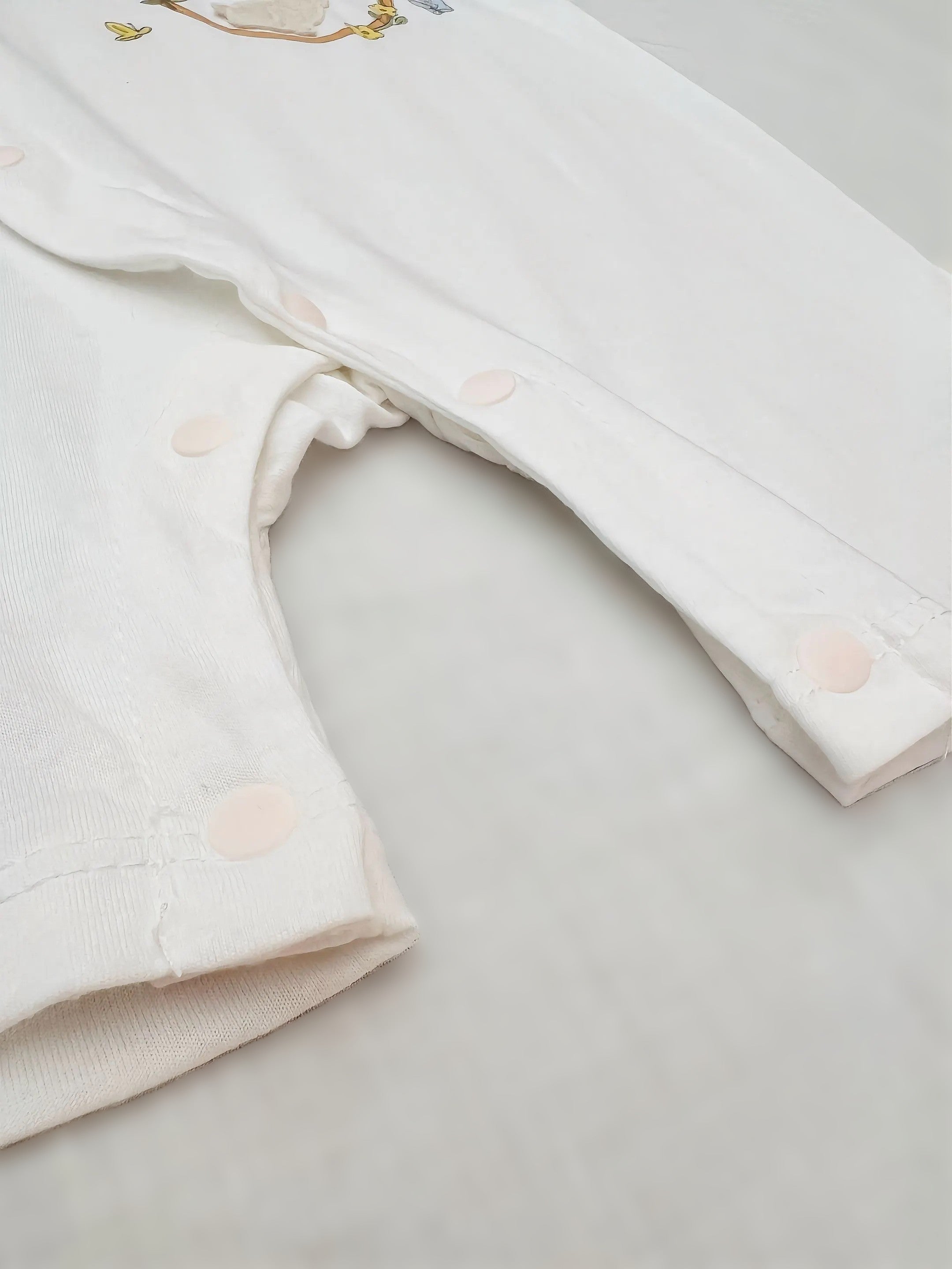 Flower White & Pink Silky Cotton Romper