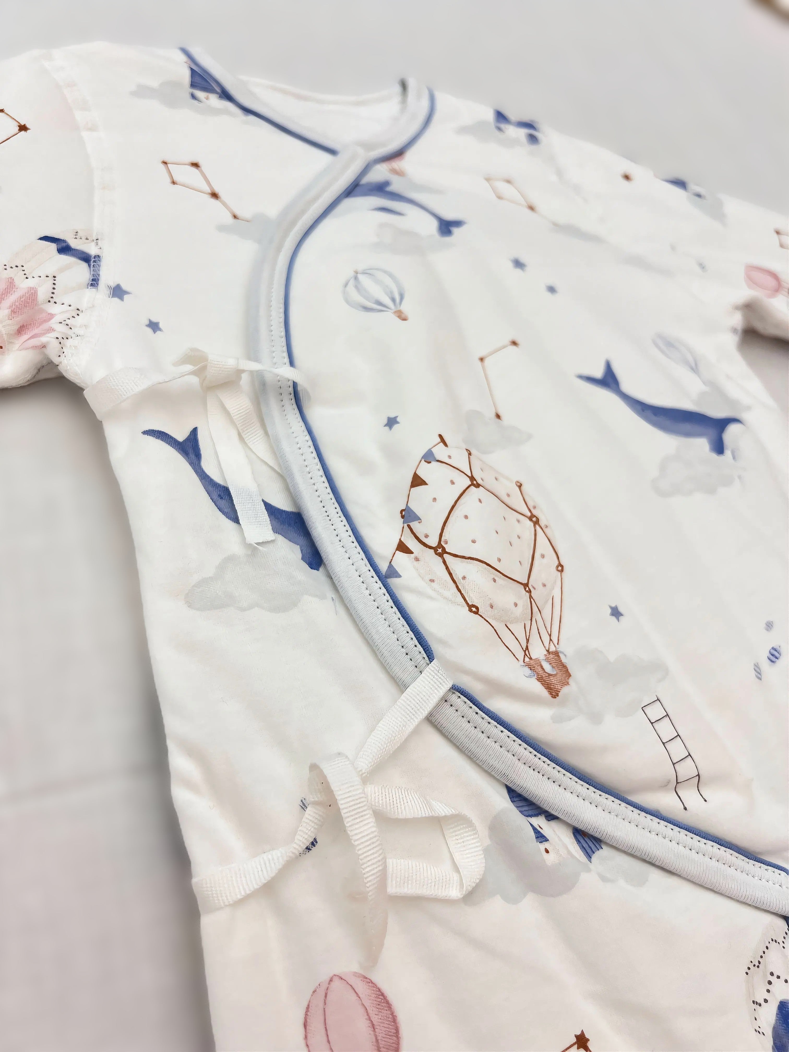 Whale White Thick Cotton Overall