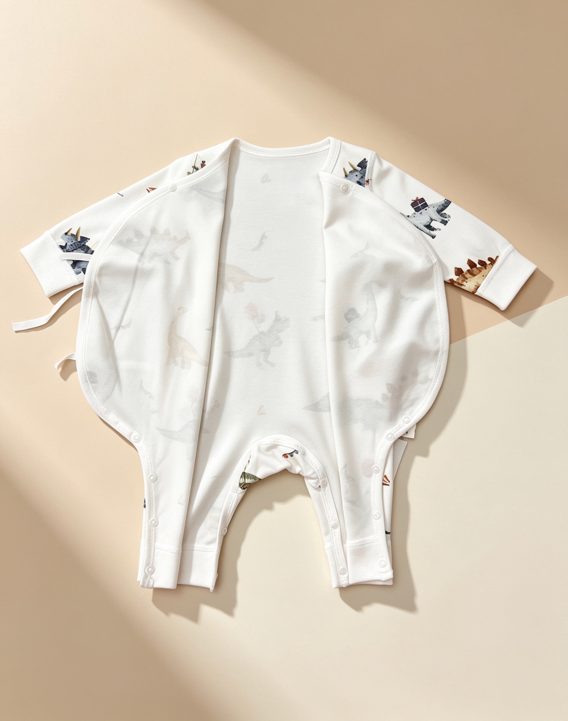 White Dinosaurs Double Breasted Cotton Overall