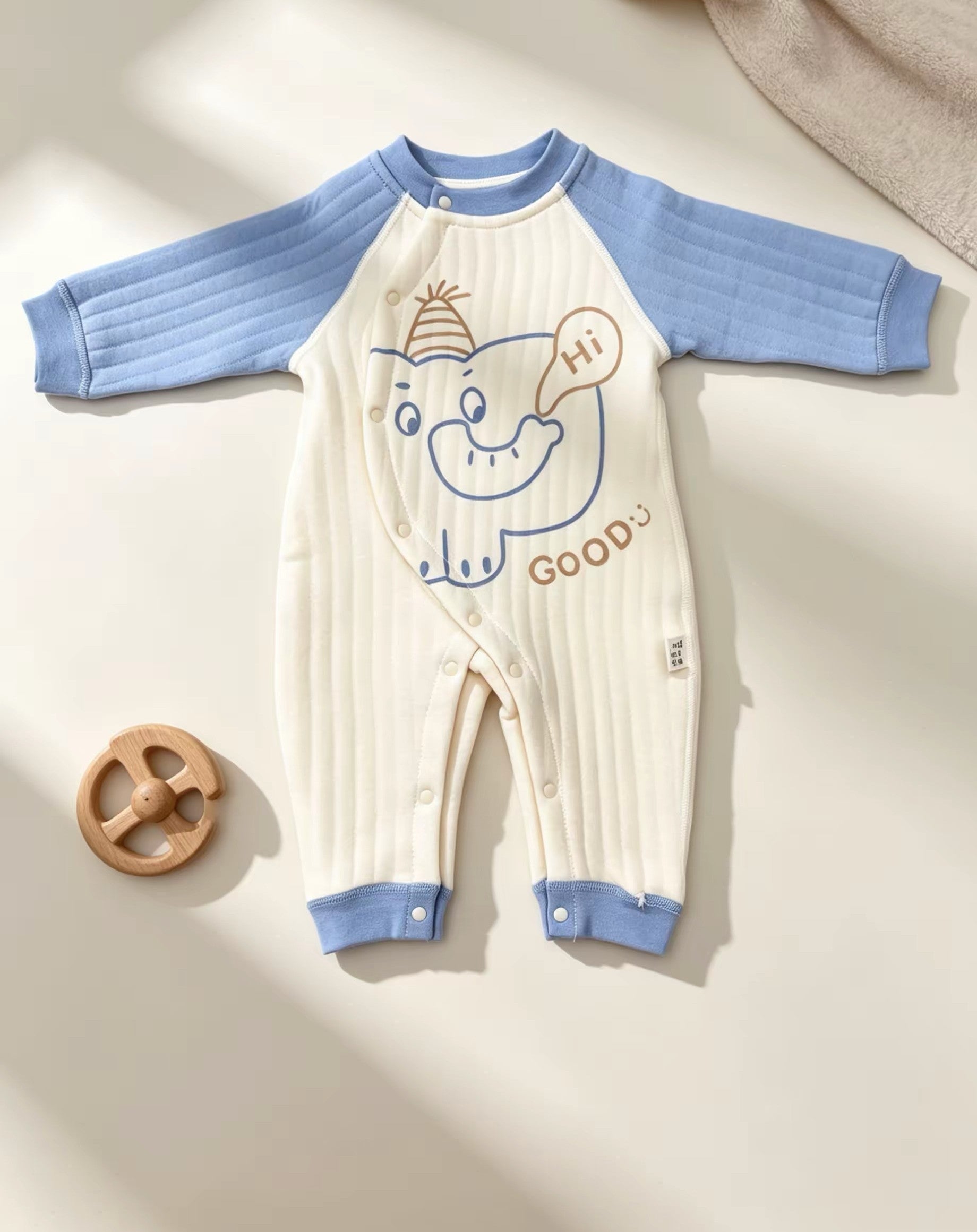 Blue Elephant Thick Cotton Overall