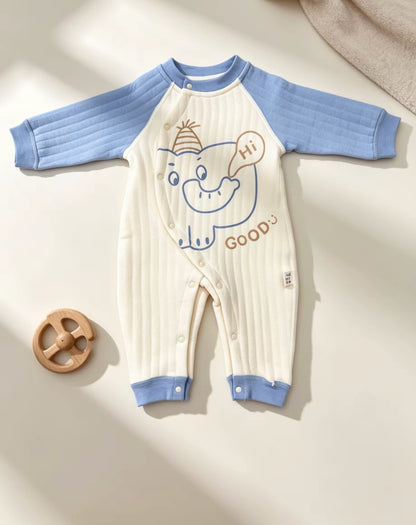 Blue Elephant Thick Cotton Overall