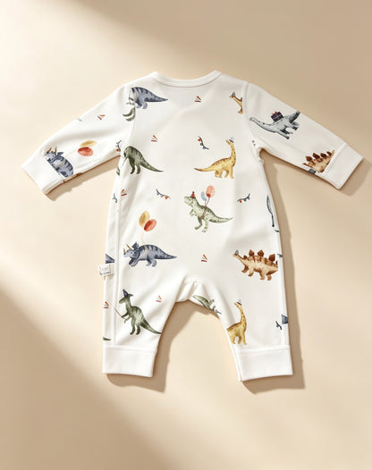 White Dinosaurs Double Breasted Cotton Overall