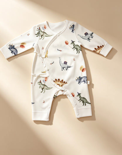 White Dinosaurs Double Breasted Cotton Overall