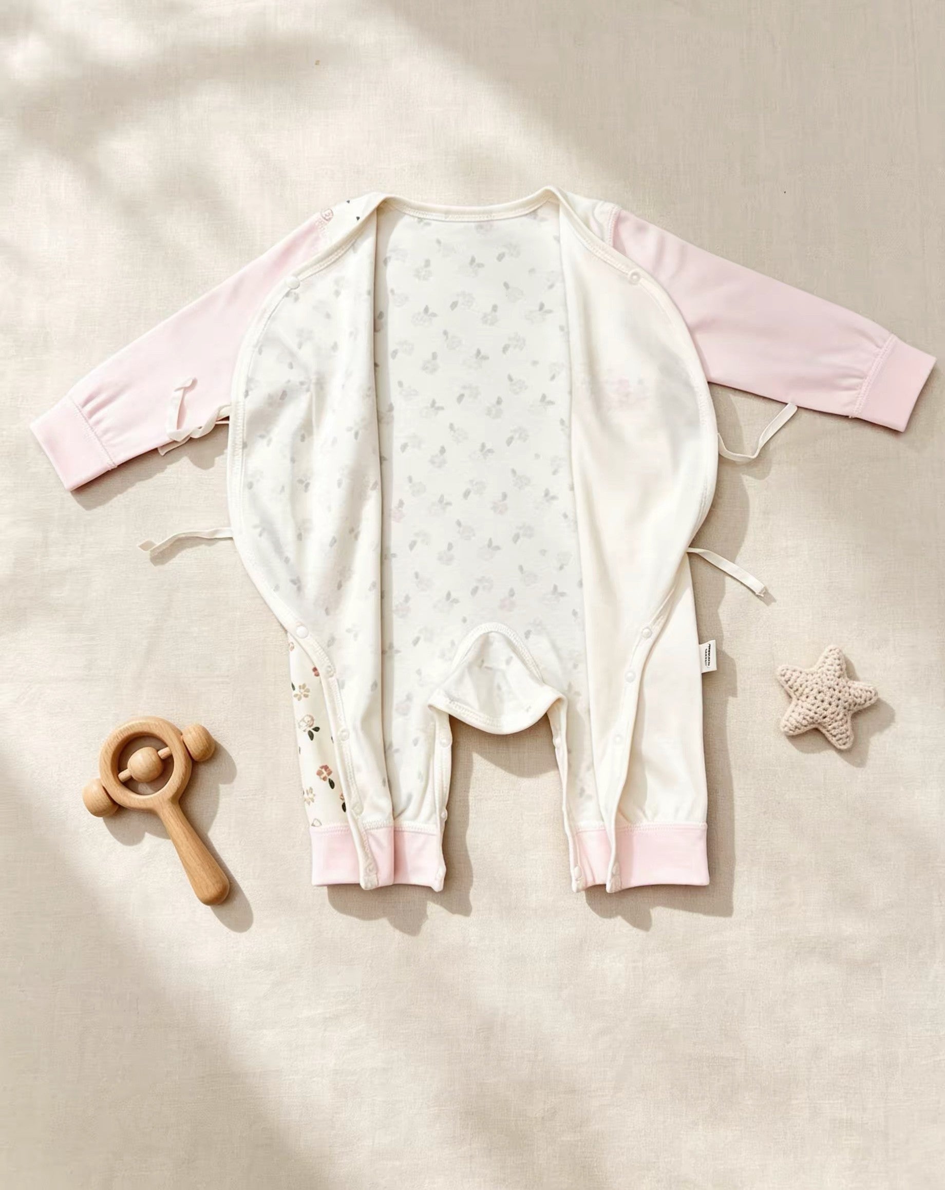 Light Pink Double Breasted Cotton Overall