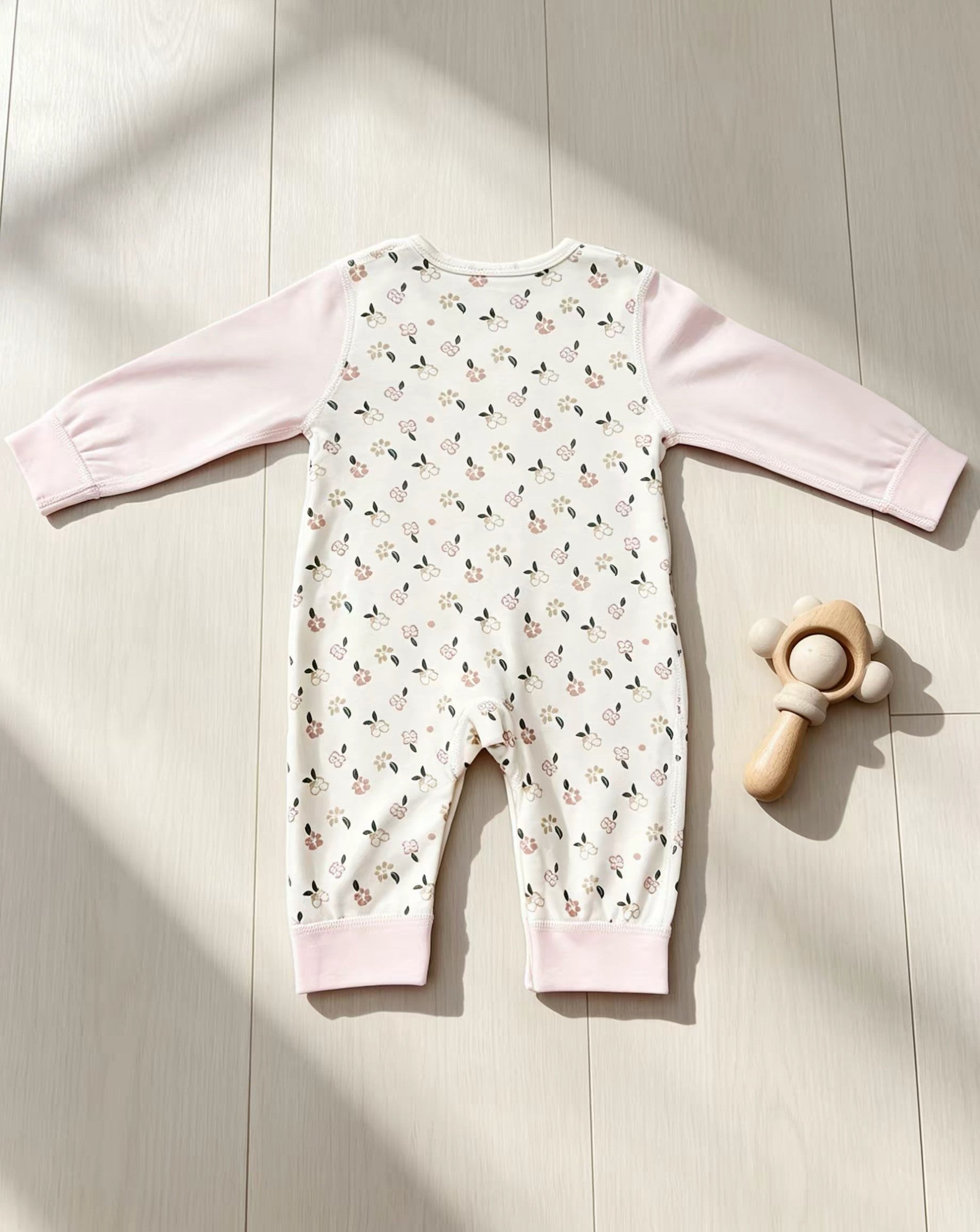 Light Pink Double Breasted Cotton Overall