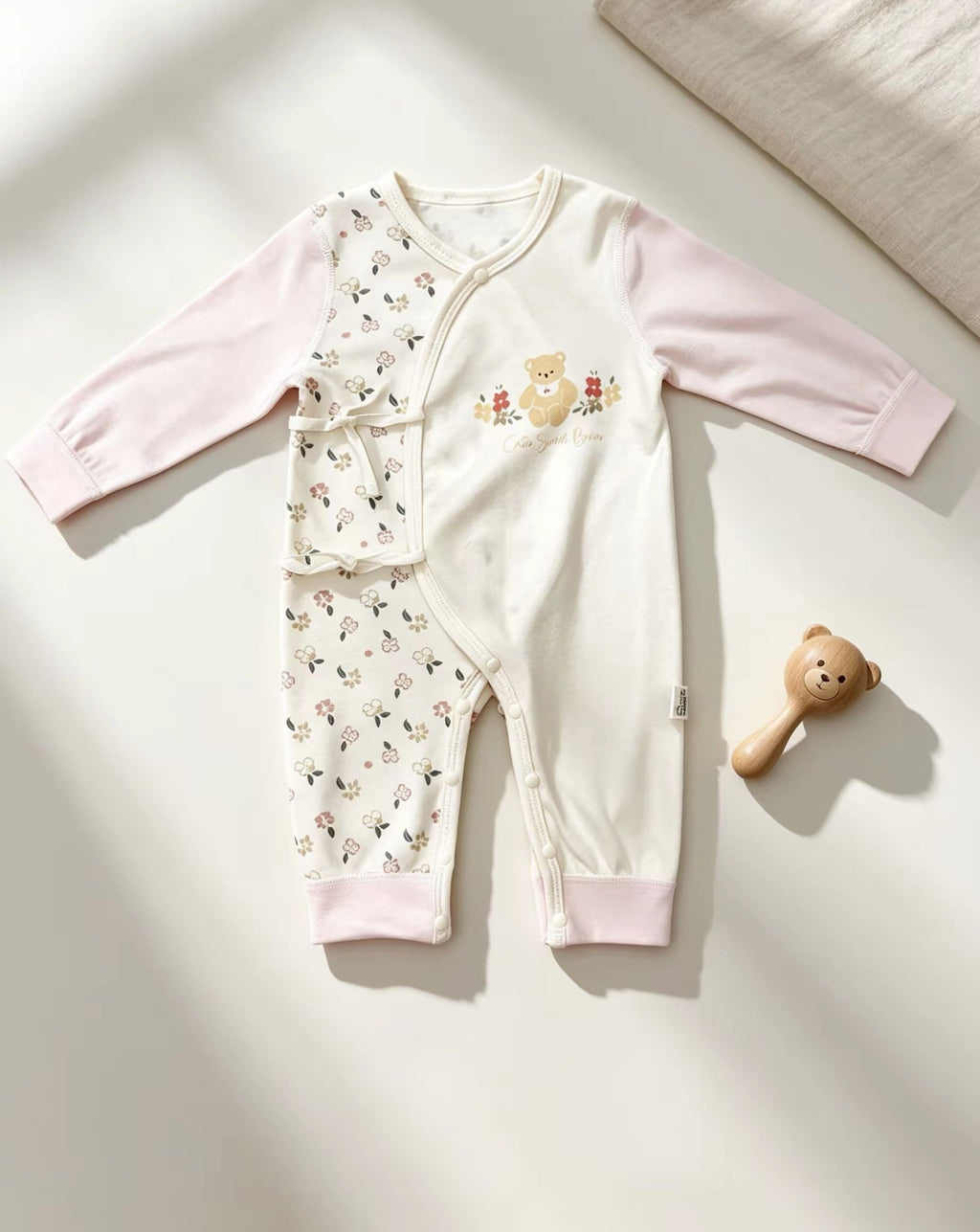 Light Pink Double Breasted Cotton Overall
