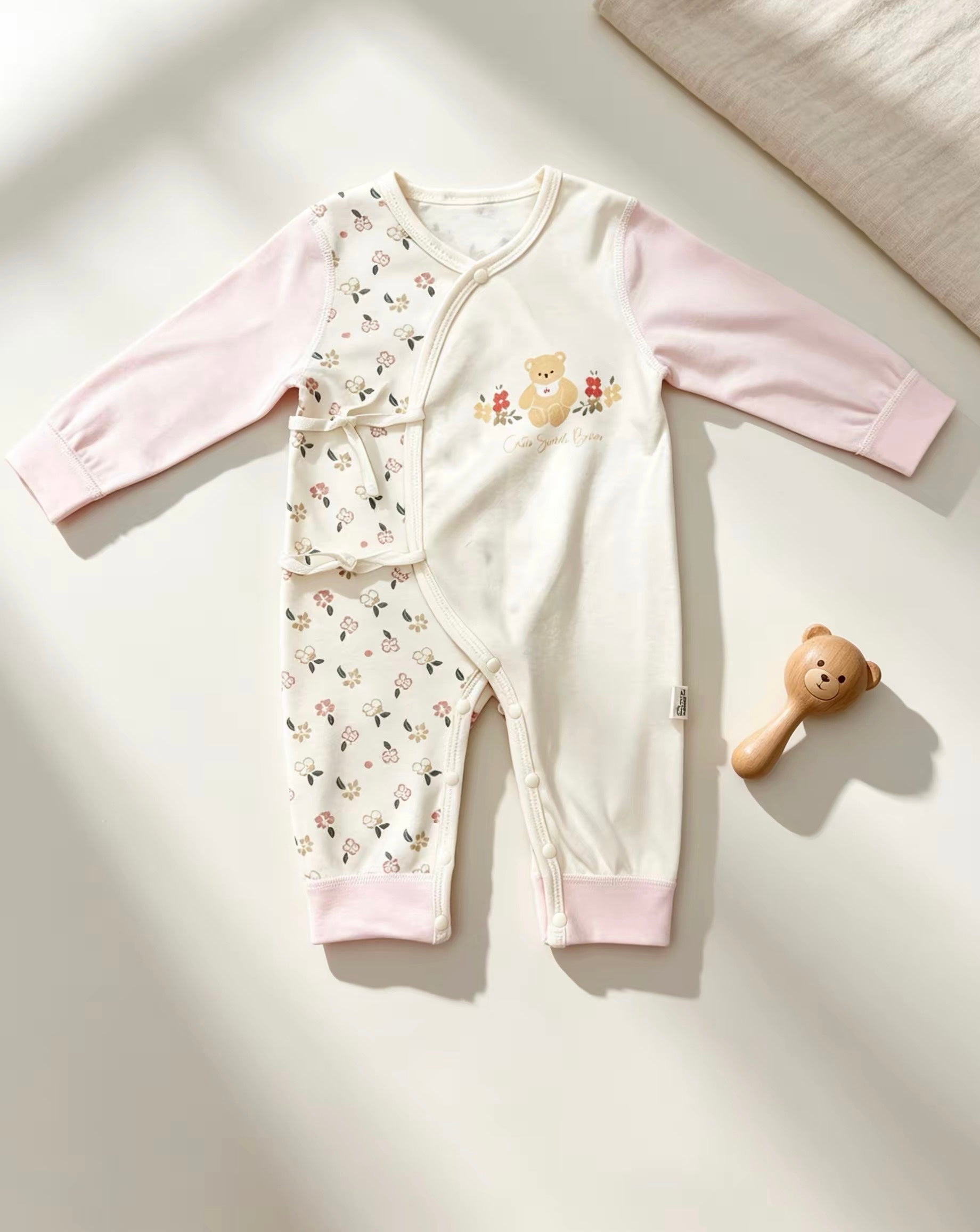 Light Pink Double Breasted Cotton Overall