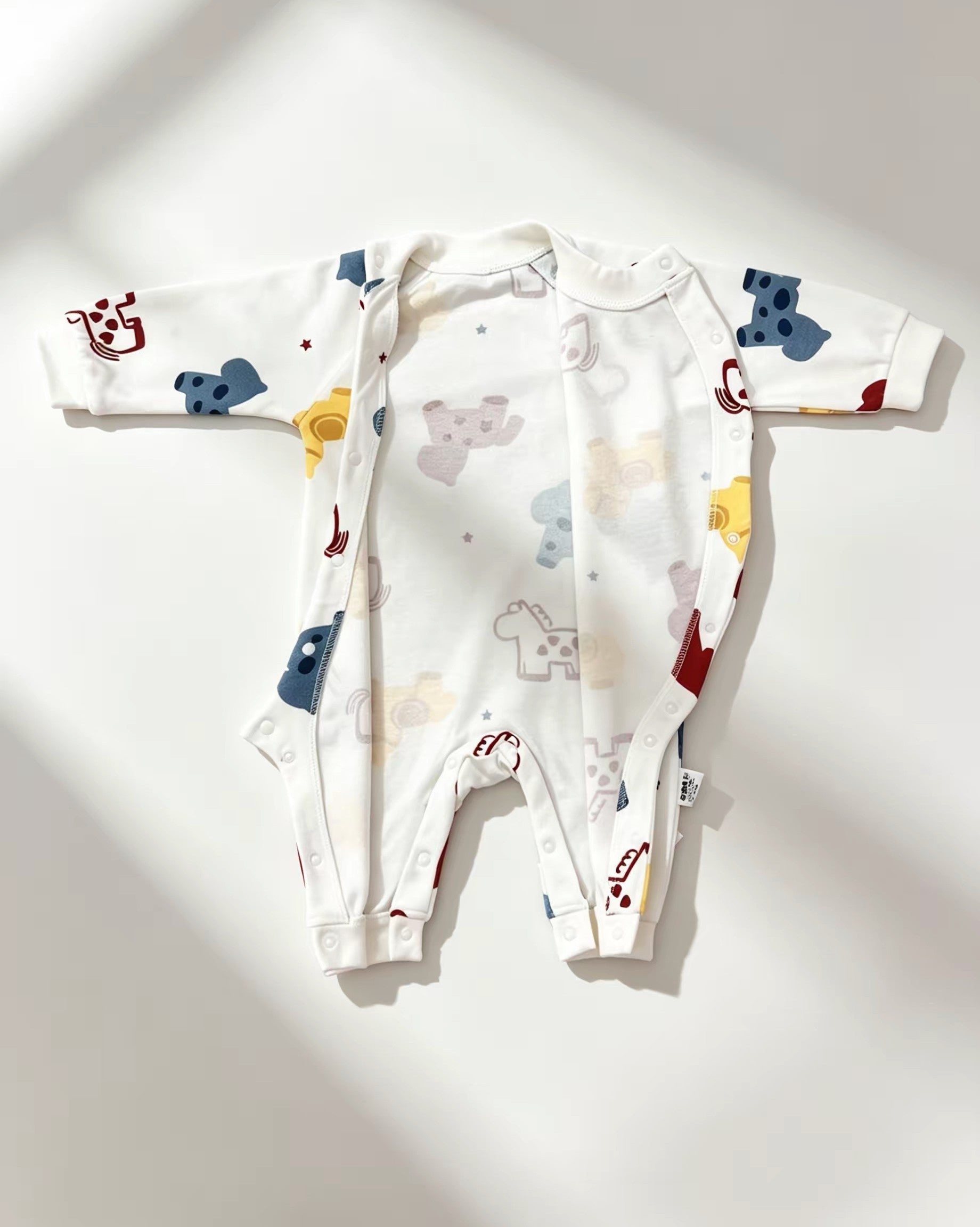 White Horses Cotton Overall
