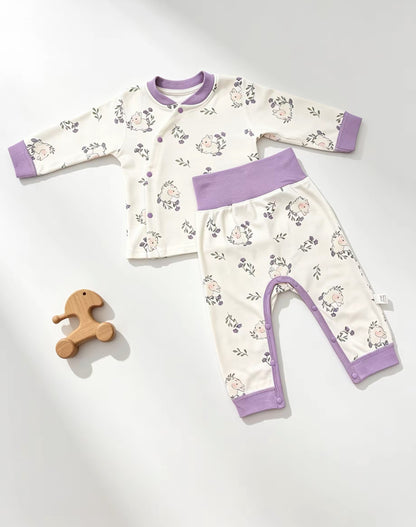 High Waist Cotton Pyjama 2 Pcs Set