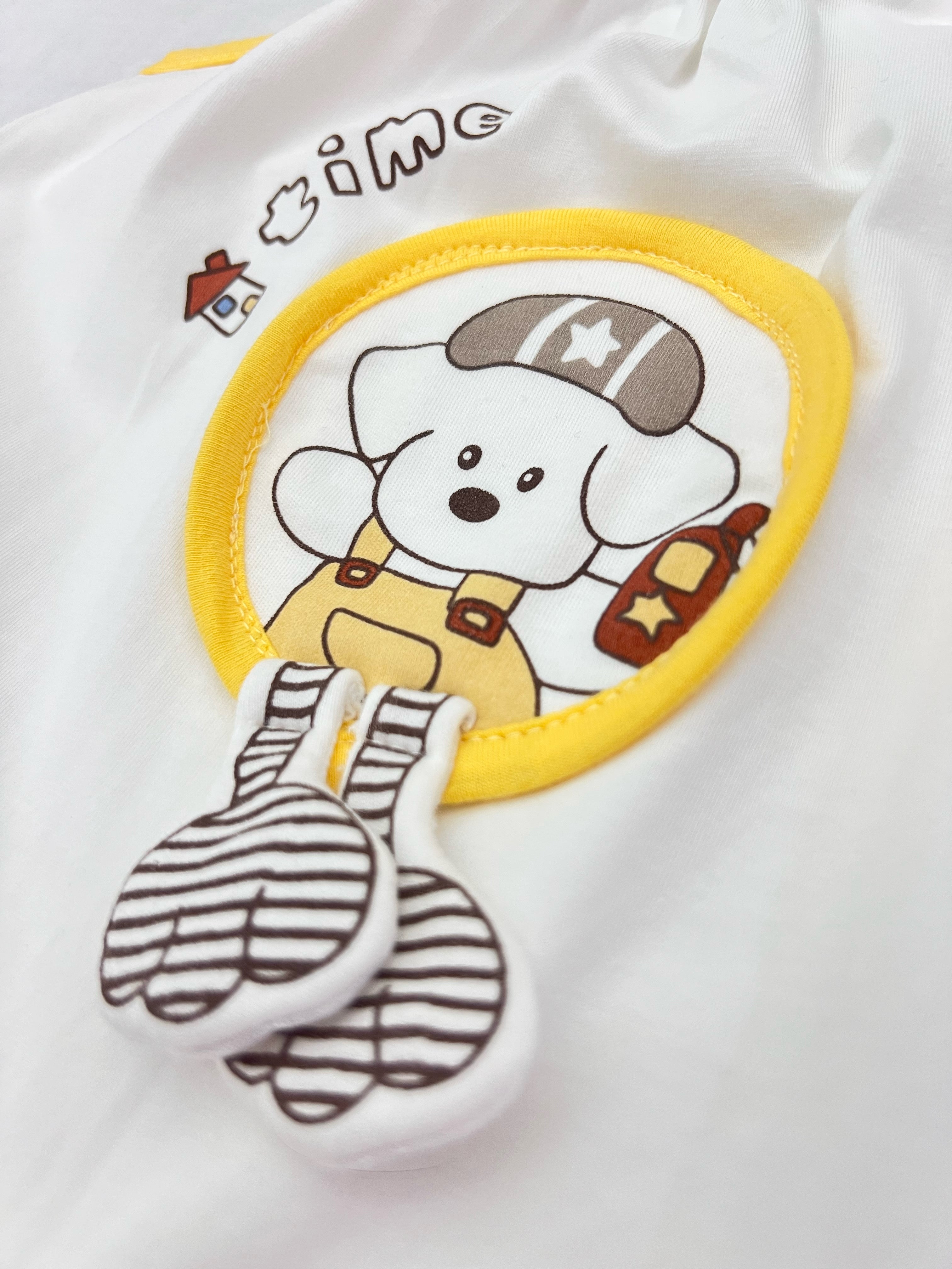 White Dog Cotton Romper