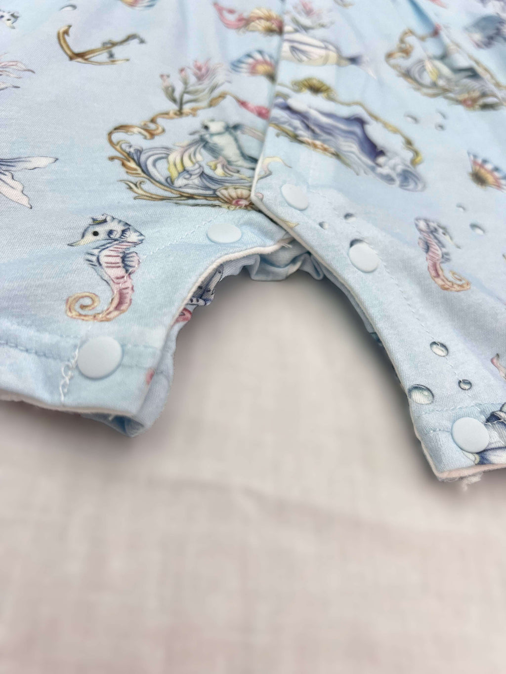 Sea Blue Silky Cotton Romper