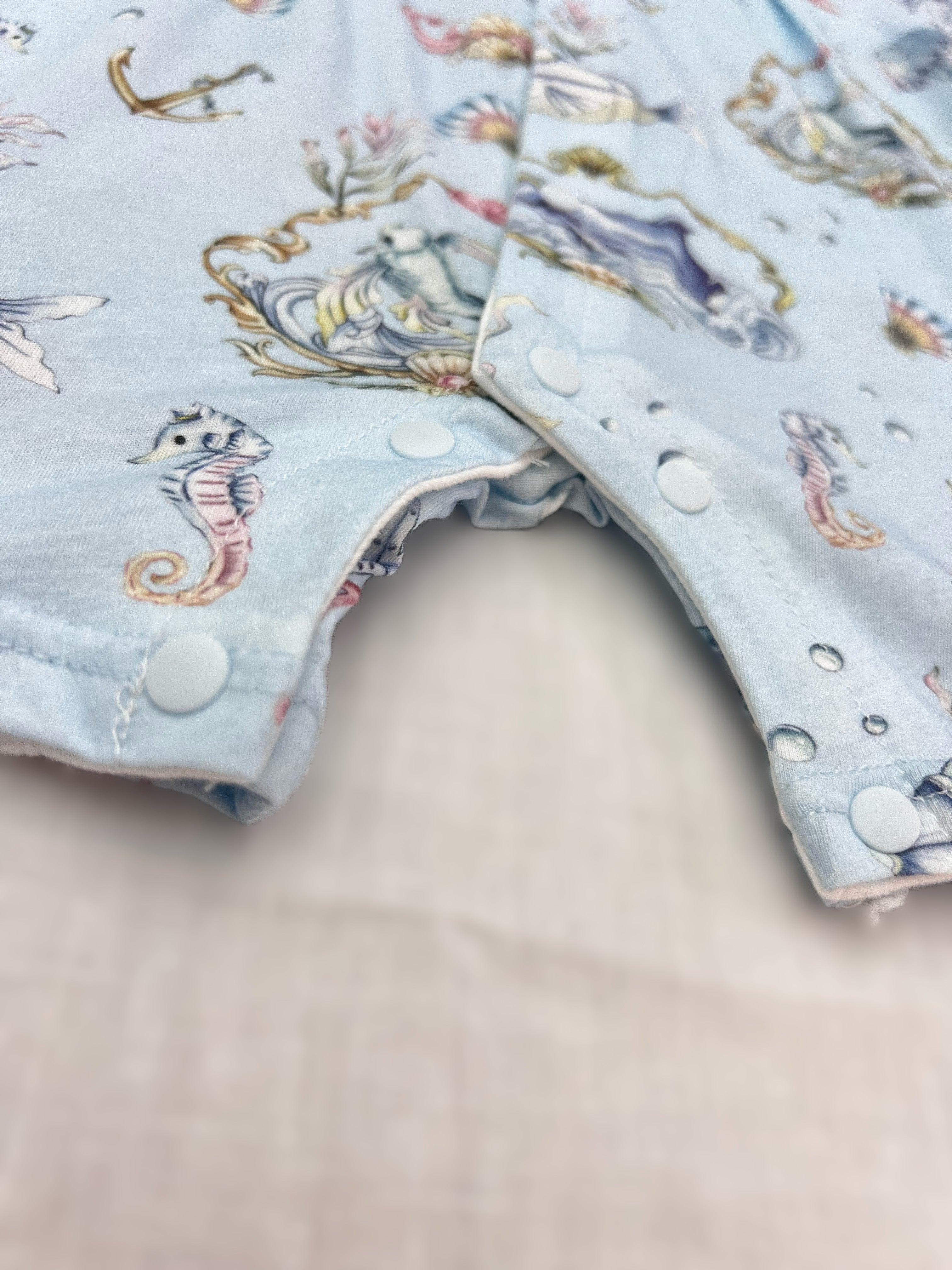 Sea Blue Silky Cotton Romper