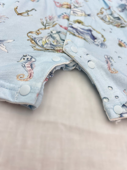 Sea Blue Silky Cotton Romper