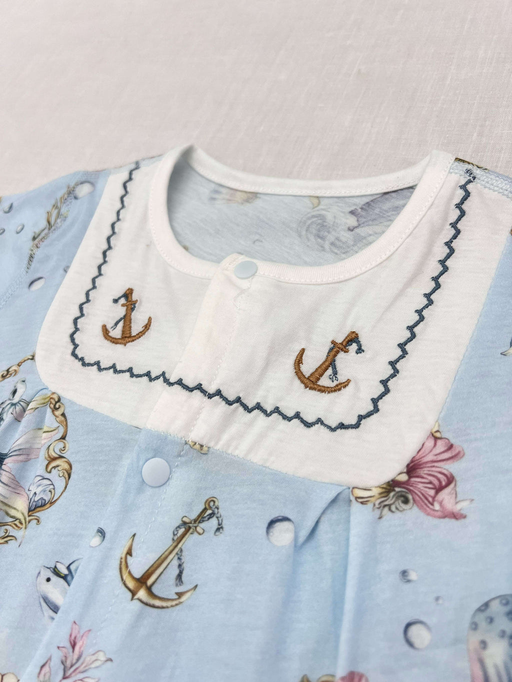 Sea Blue Silky Cotton Romper