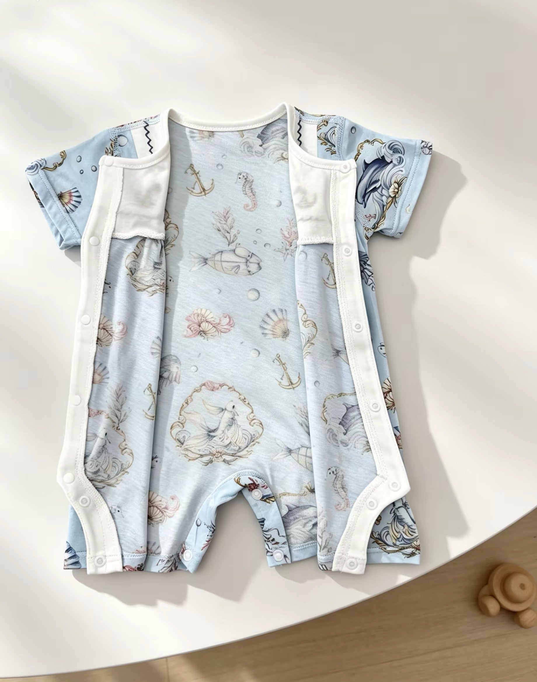 Sea Blue Silky Cotton Romper