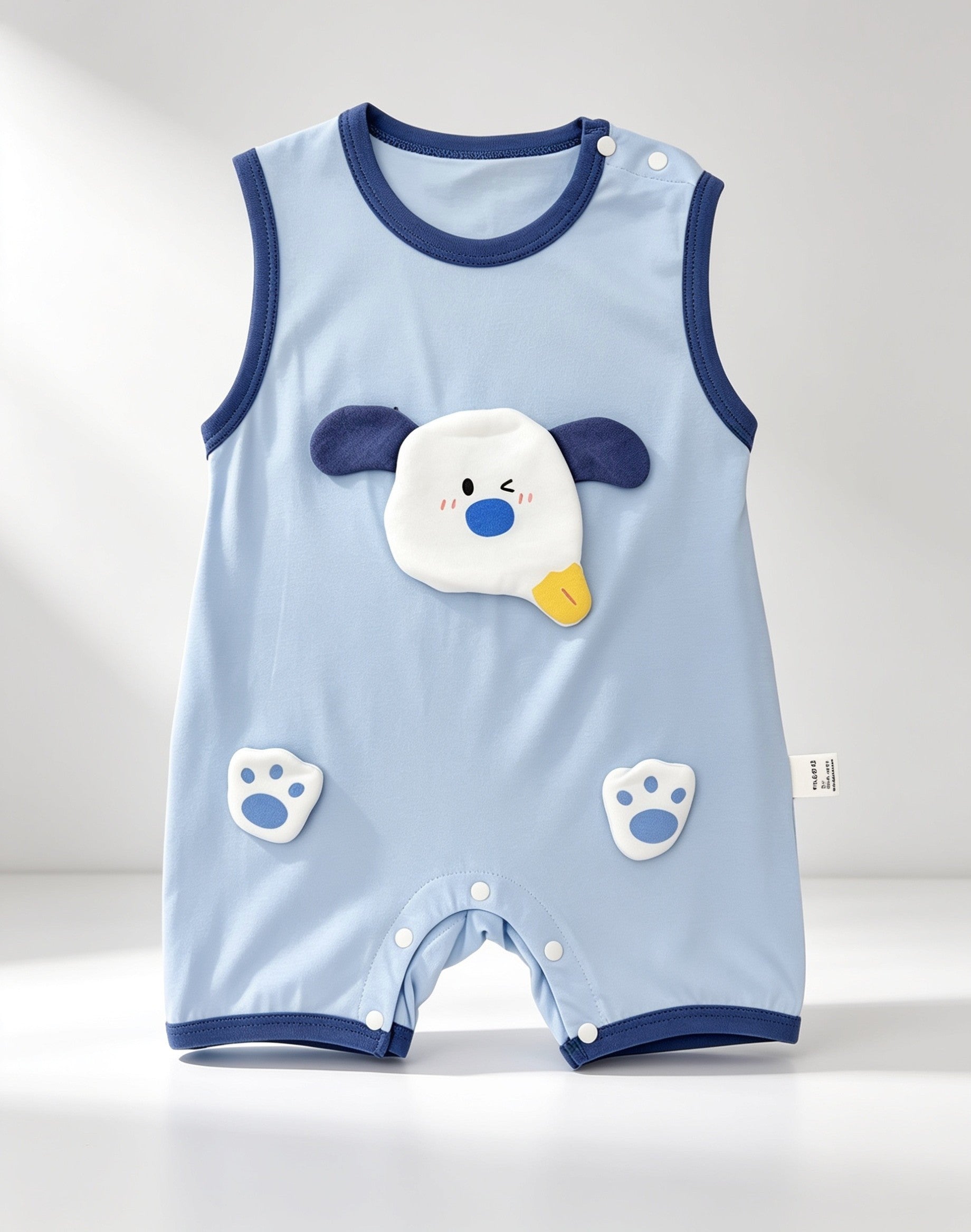 Animals Sleeveless Silky Cotton Romper