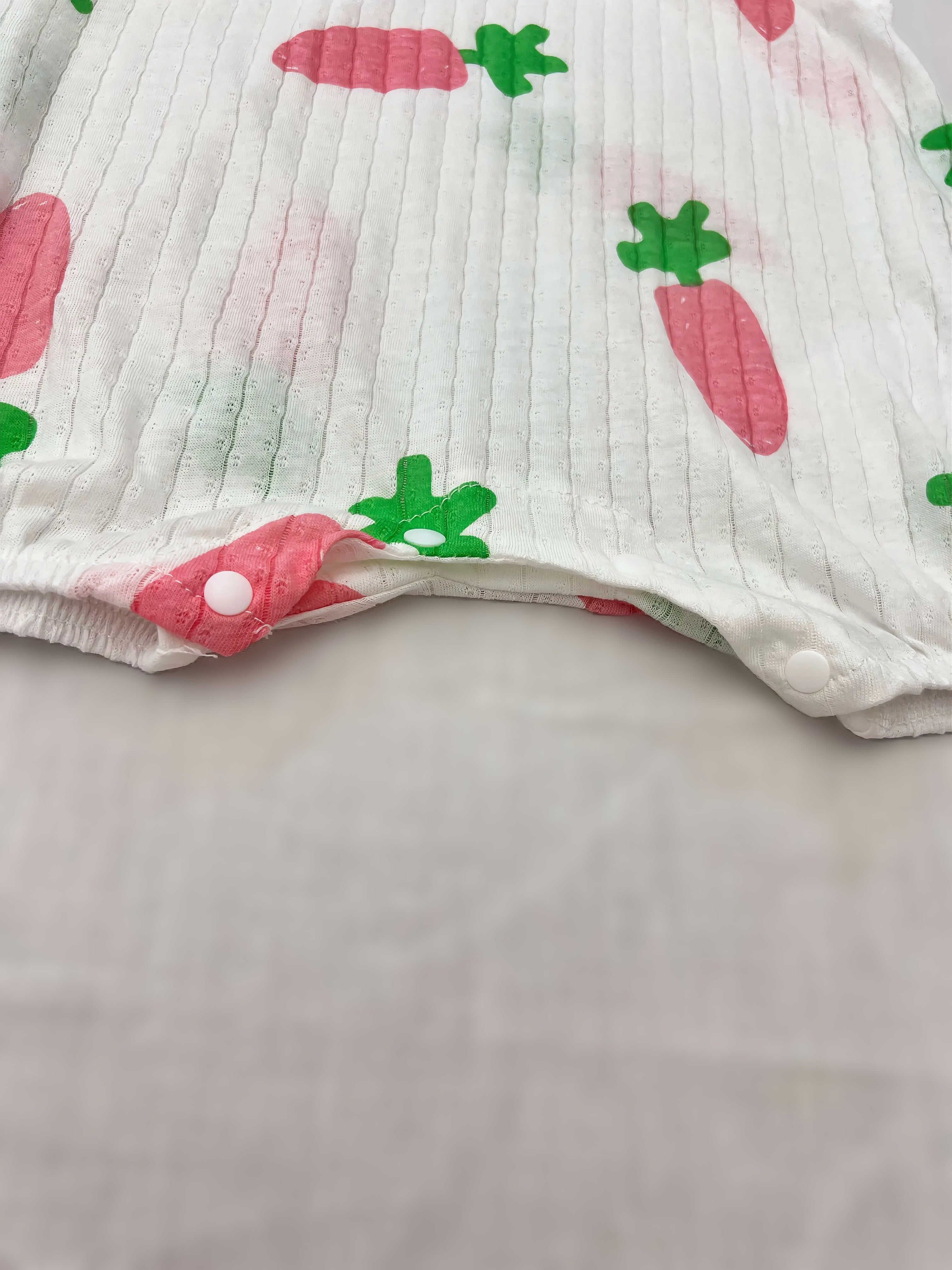 White Carrot Sleeveless Light Cotton Romper