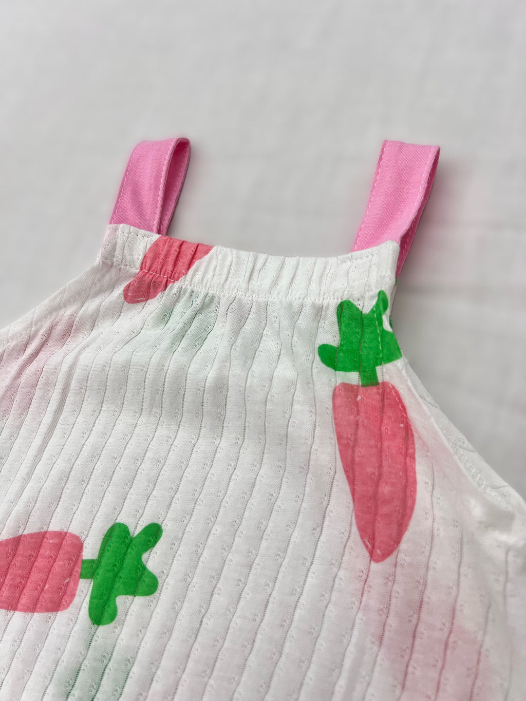 White Carrot Sleeveless Light Cotton Romper