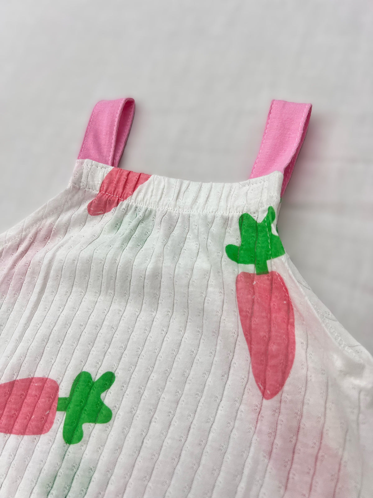 White Carrot Sleeveless Light Cotton Romper