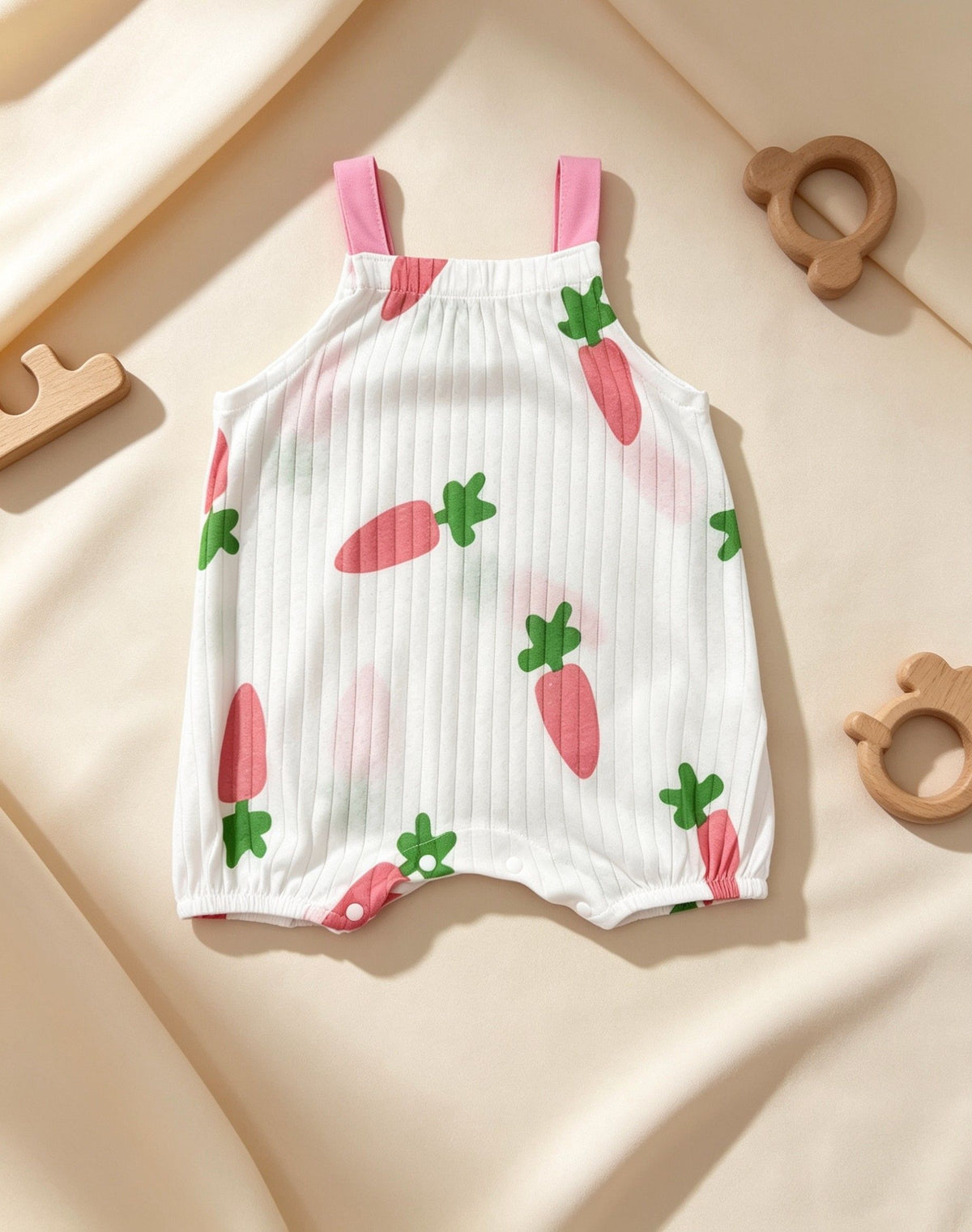White Carrot Sleeveless Light Cotton Romper