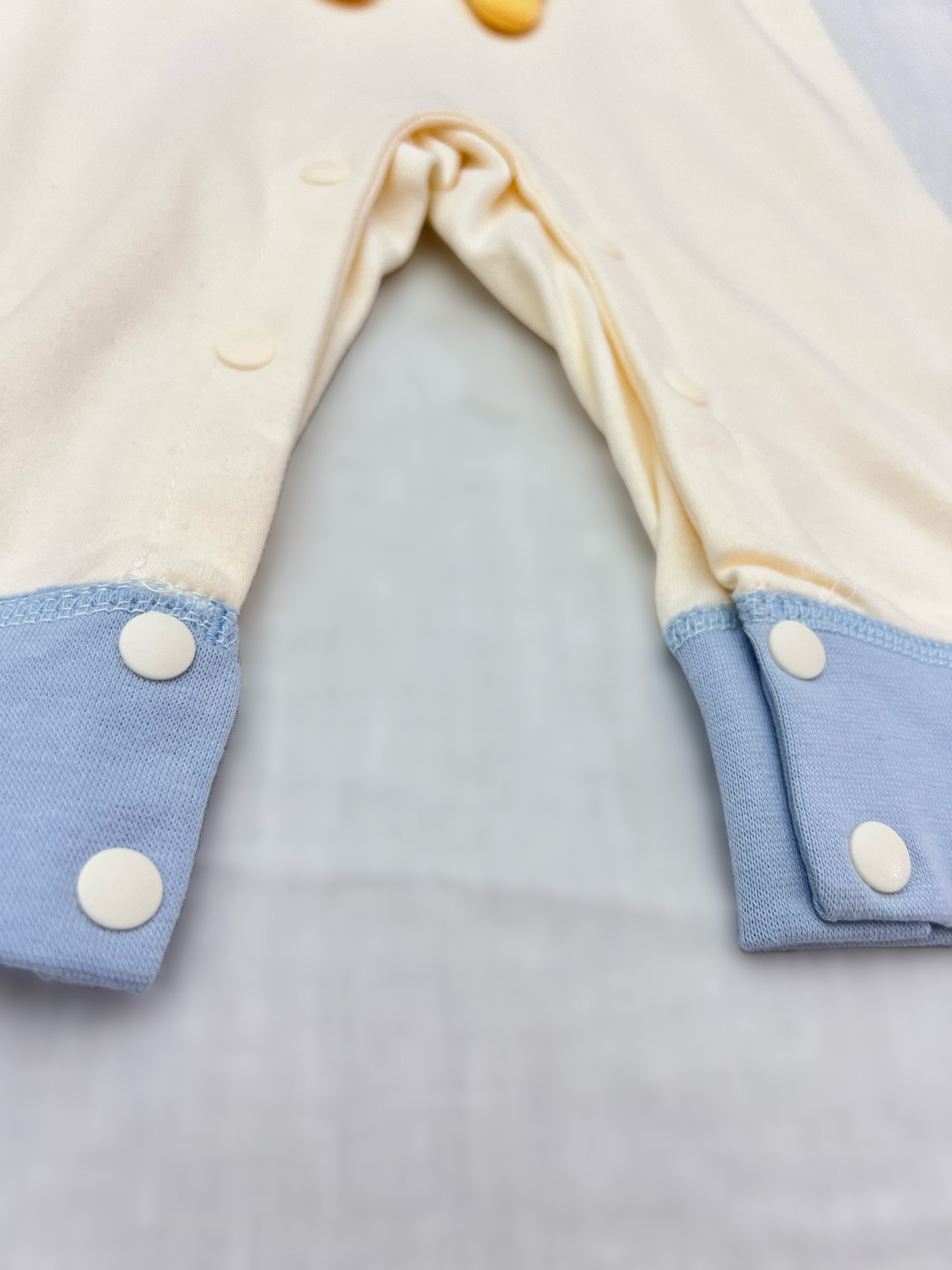Dog Beige & Blue Cotton Overall