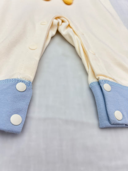 Dog Beige & Blue Cotton Overall