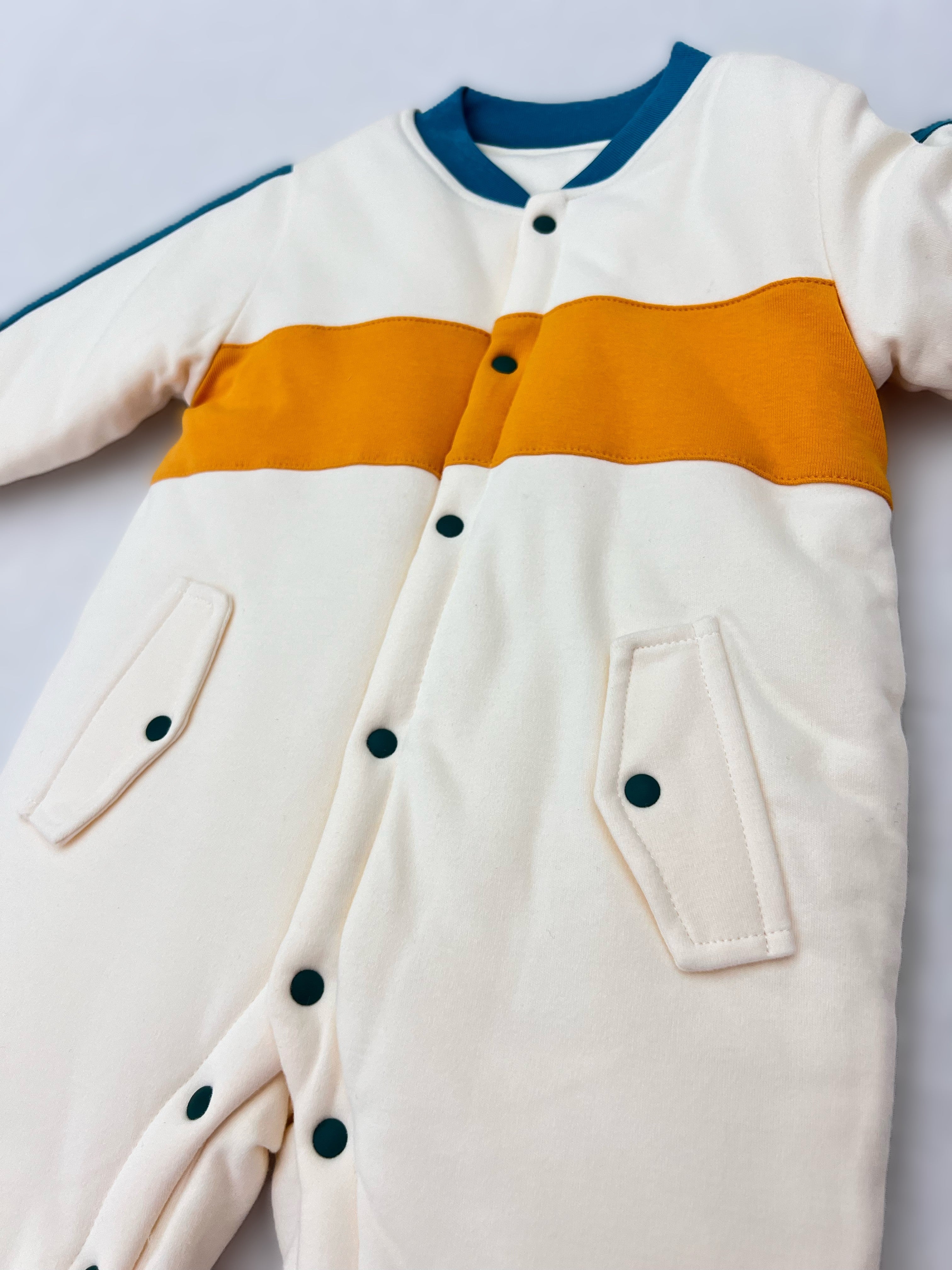 Orange & Blue Winter Thick Cotton Thermal Overall