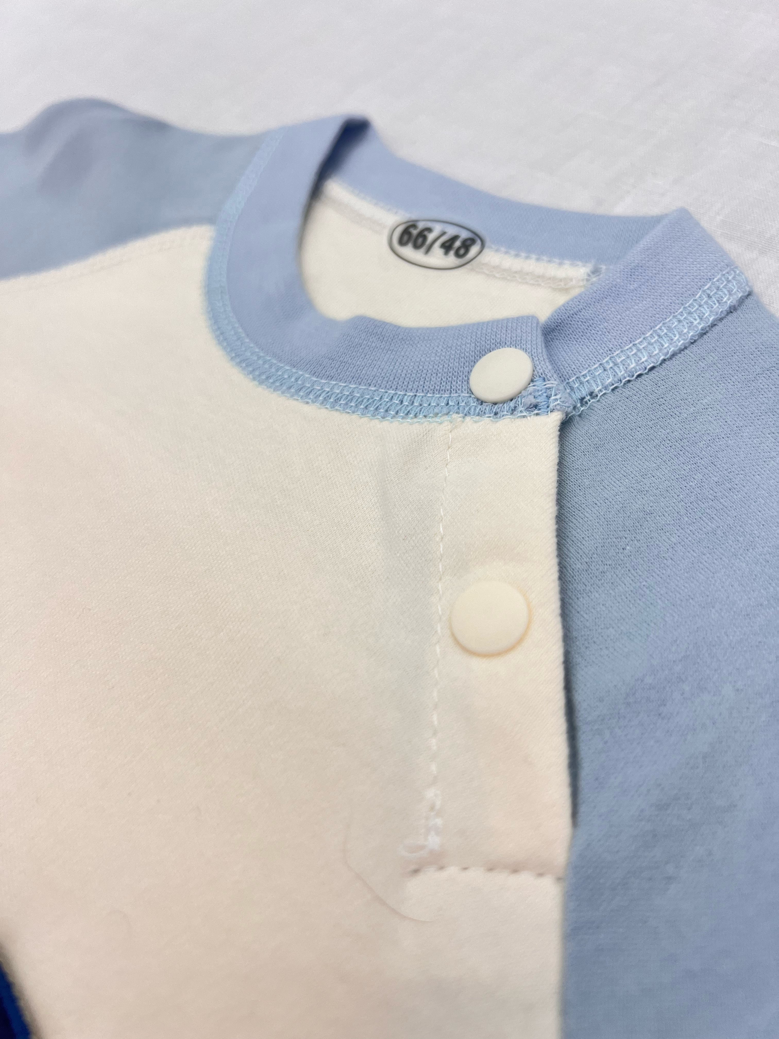 Dog Beige & Blue Cotton Overall