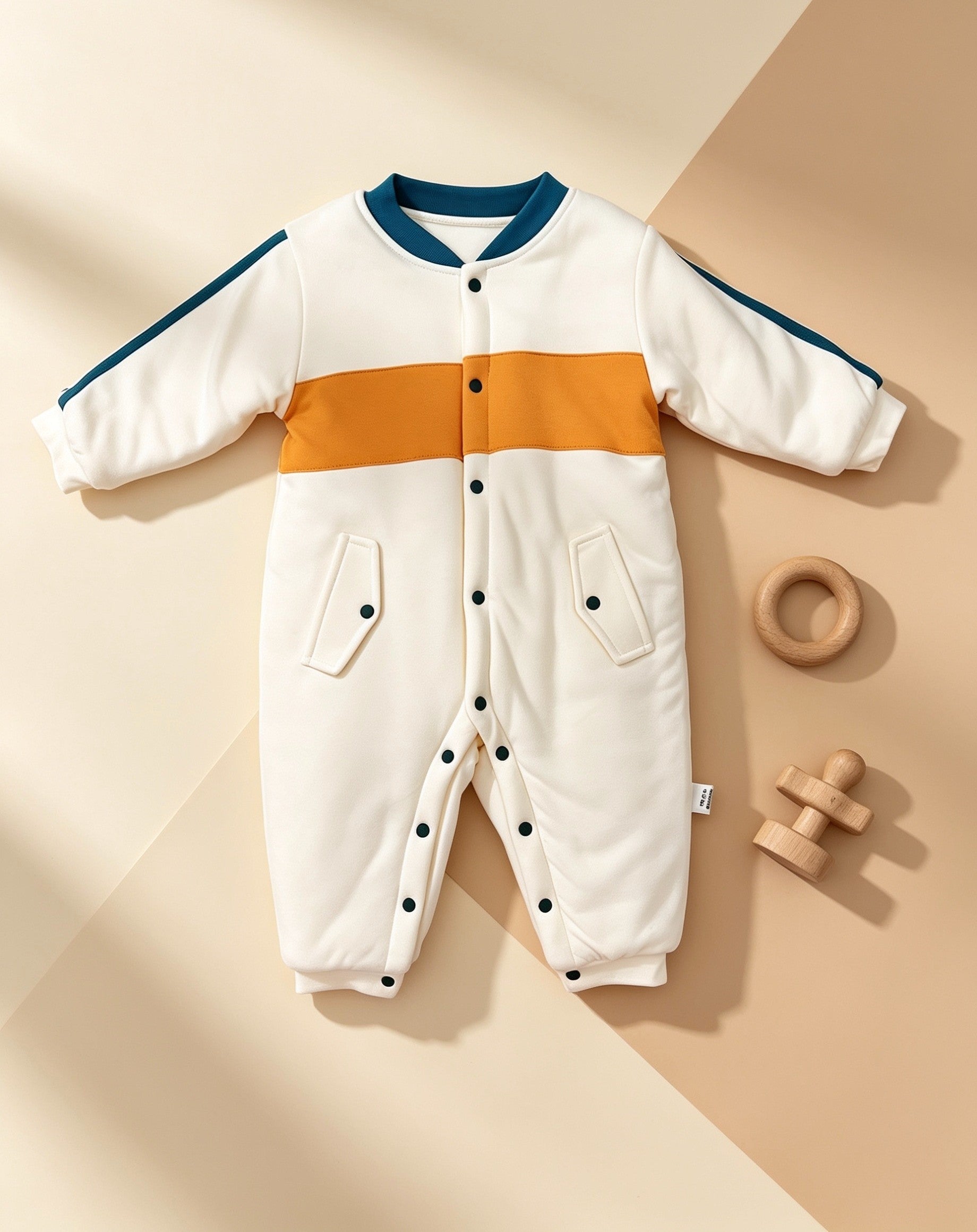 Orange & Blue Winter Thick Cotton Thermal Overall