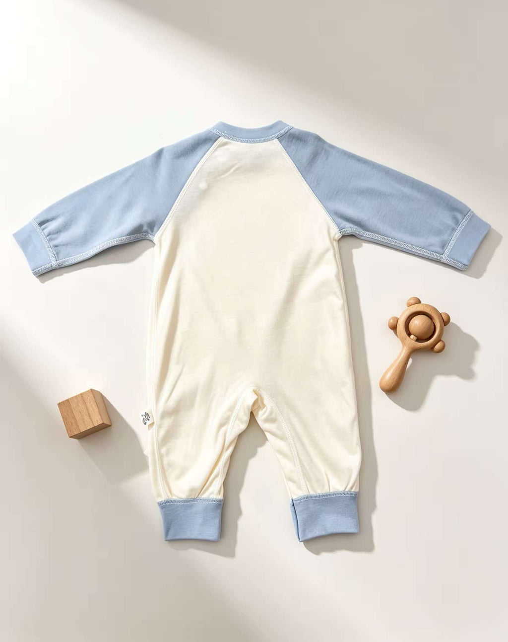 Dog Beige & Blue Cotton Overall